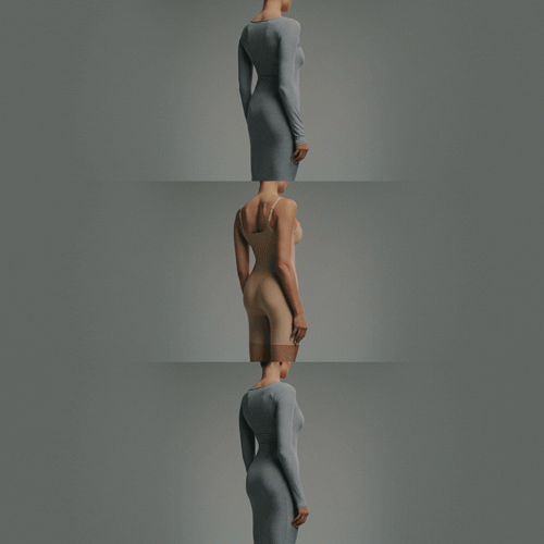 SKIMS BODY BUTT ENHANCING OPEN BUST PADDED BODYSUIT | ONYX - Image 3