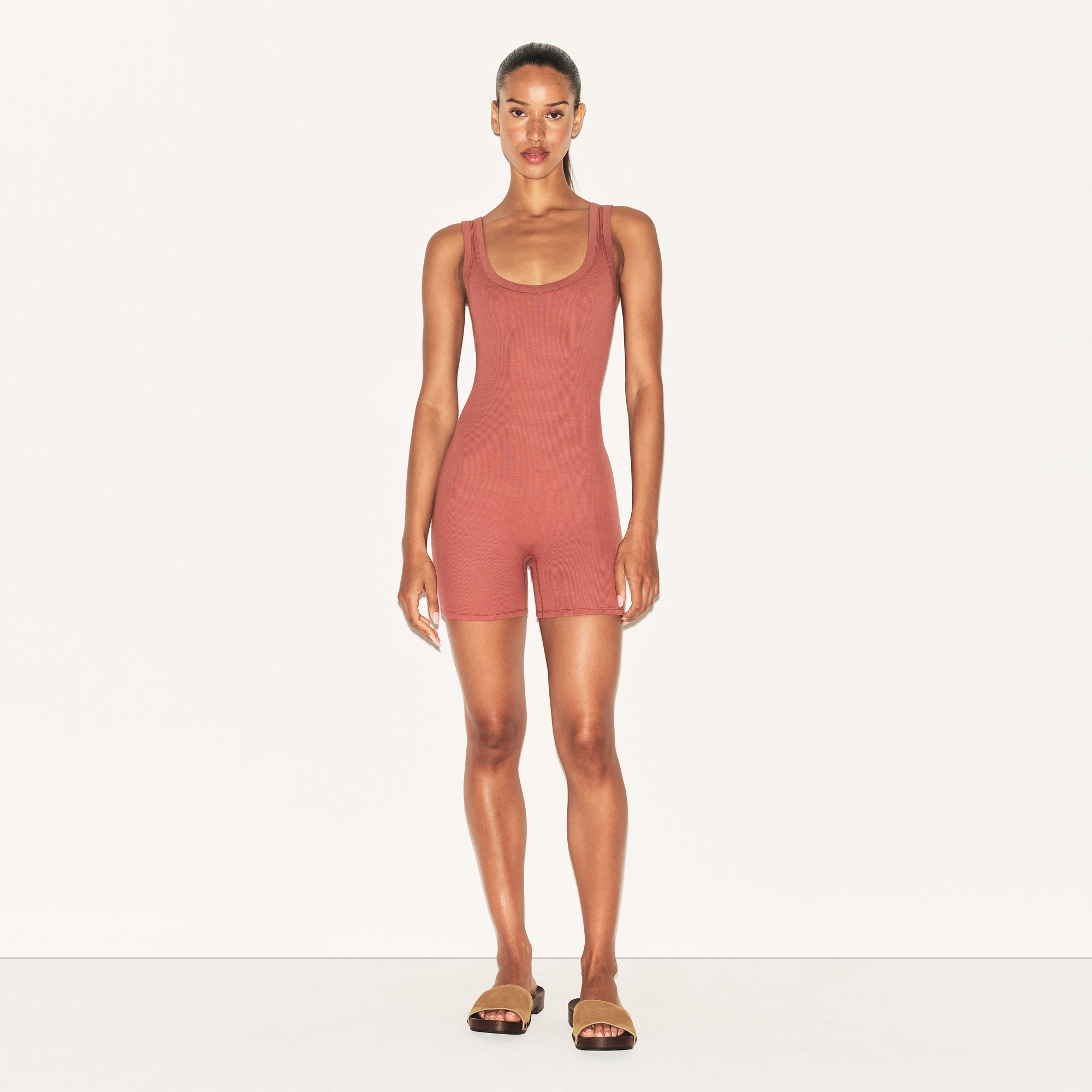 COTTON RIB ONESIE | REDWOOD - Image 2