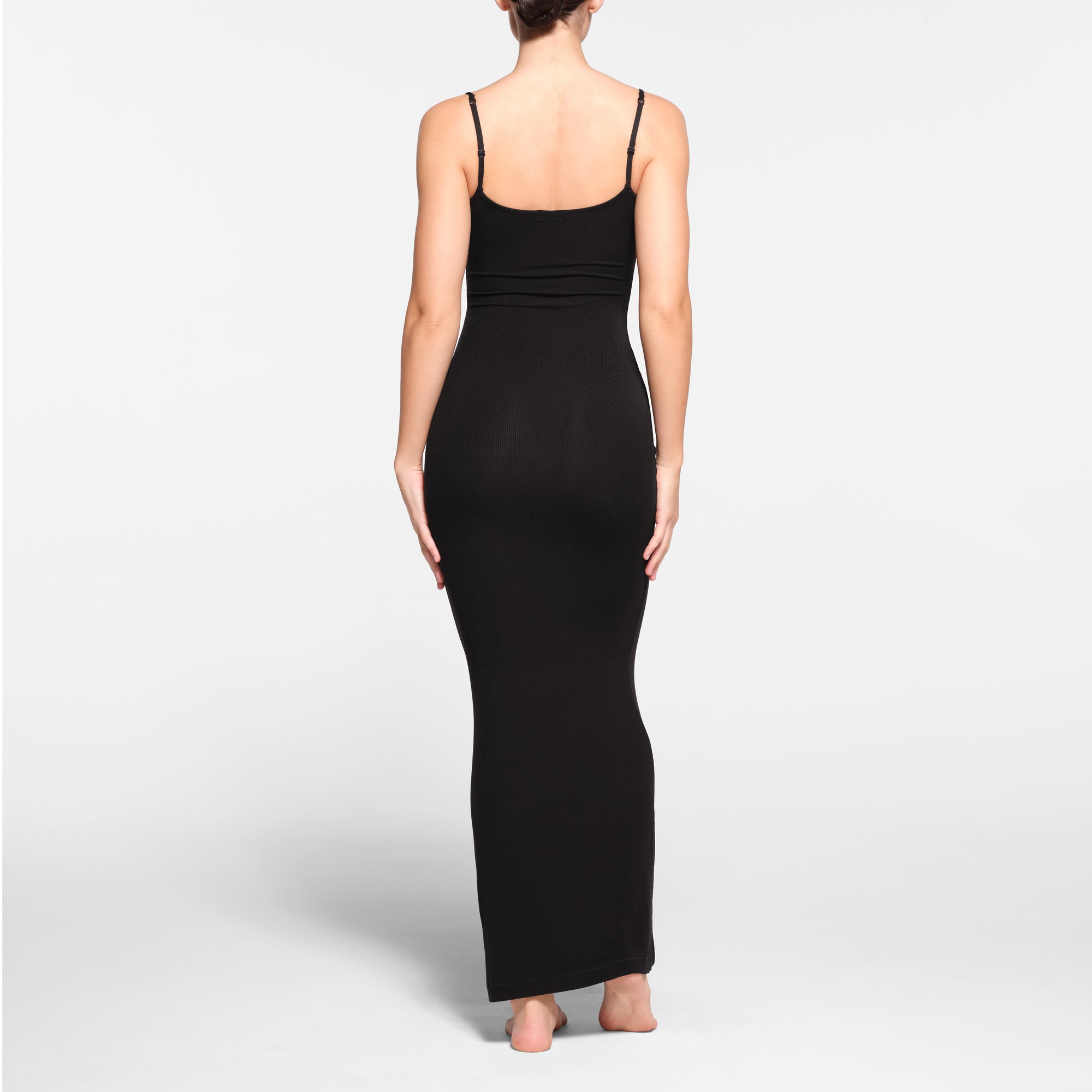 SOFT LOUNGE LONG SLIP DRESS | ONYX - Image 3