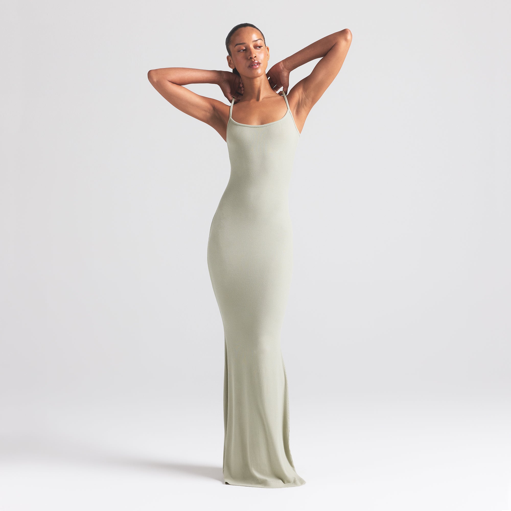SOFT LOUNGE LONG SLIP DRESS | TALC - Image 2