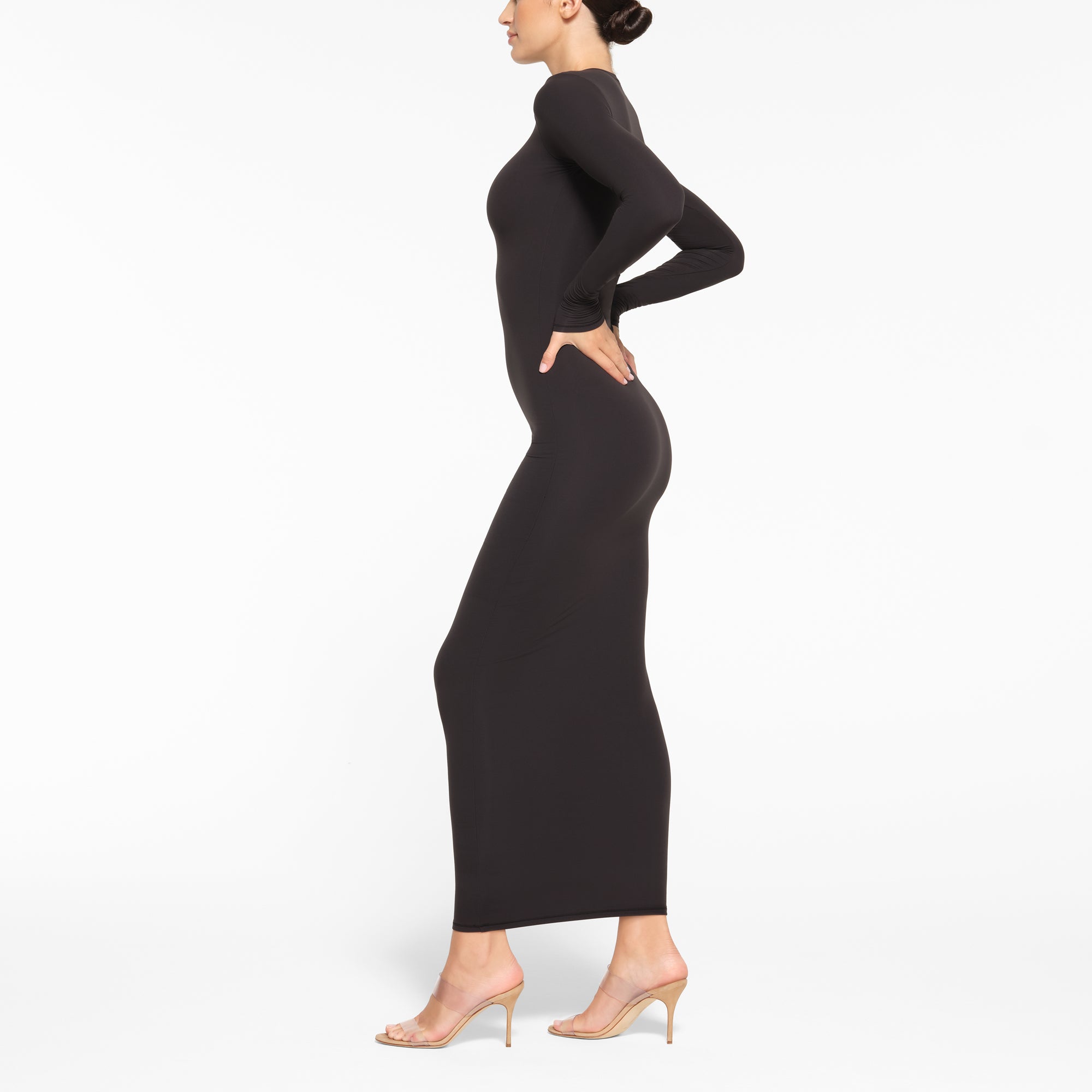 FITS EVERYBODY CREW NECK LONG SLEEVE DRESS | ONYX - Image 2