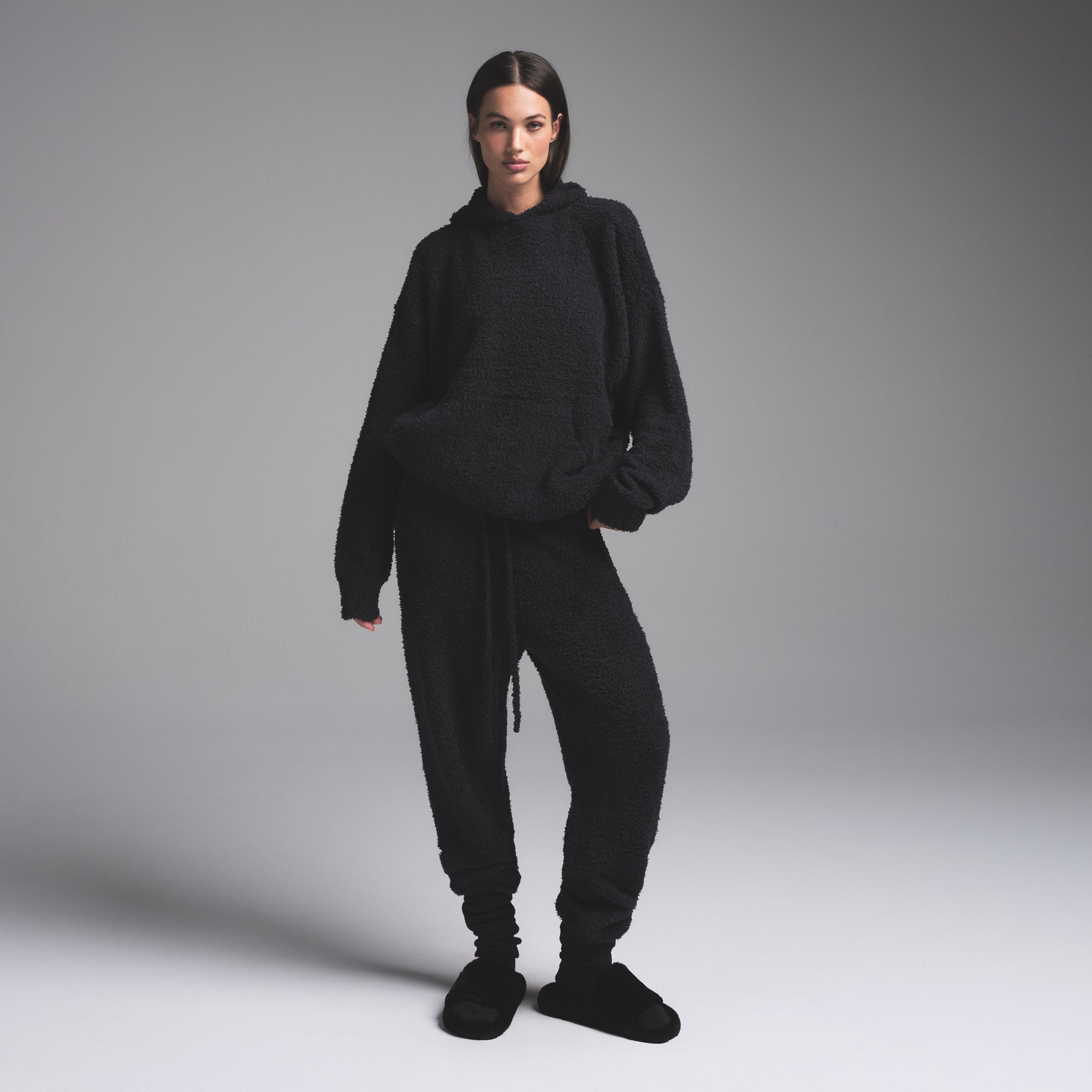 COZY KNIT UNISEX HOODIE | ONYX - Image 2