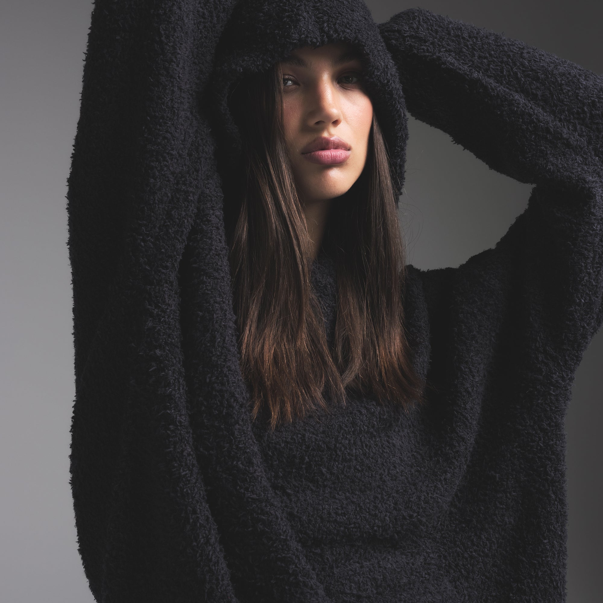 COZY KNIT UNISEX HOODIE | ONYX - Image 3