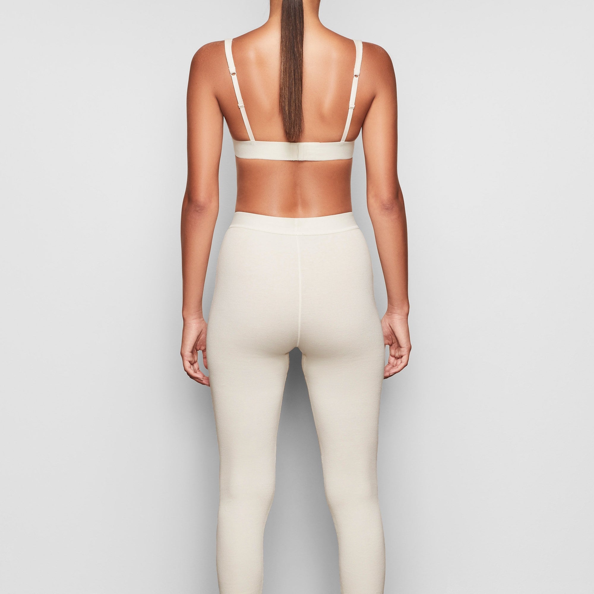 COTTON RIB LEGGING | BONE - Image 4
