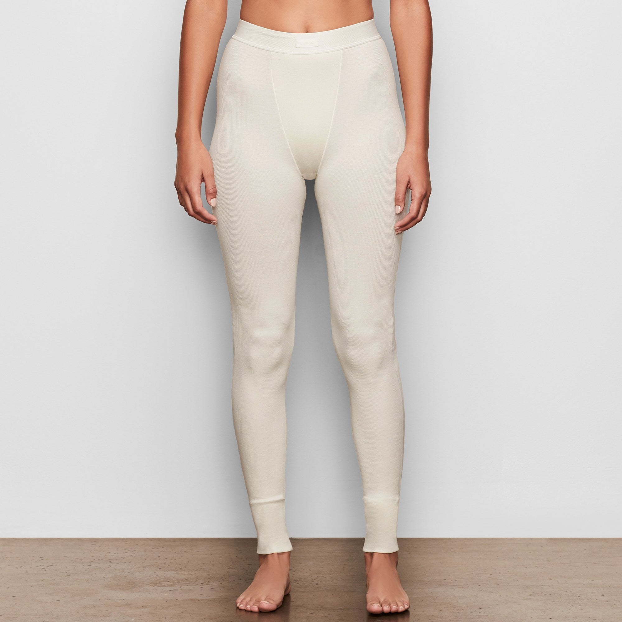 COTTON RIB LEGGING | BONE - Image 2