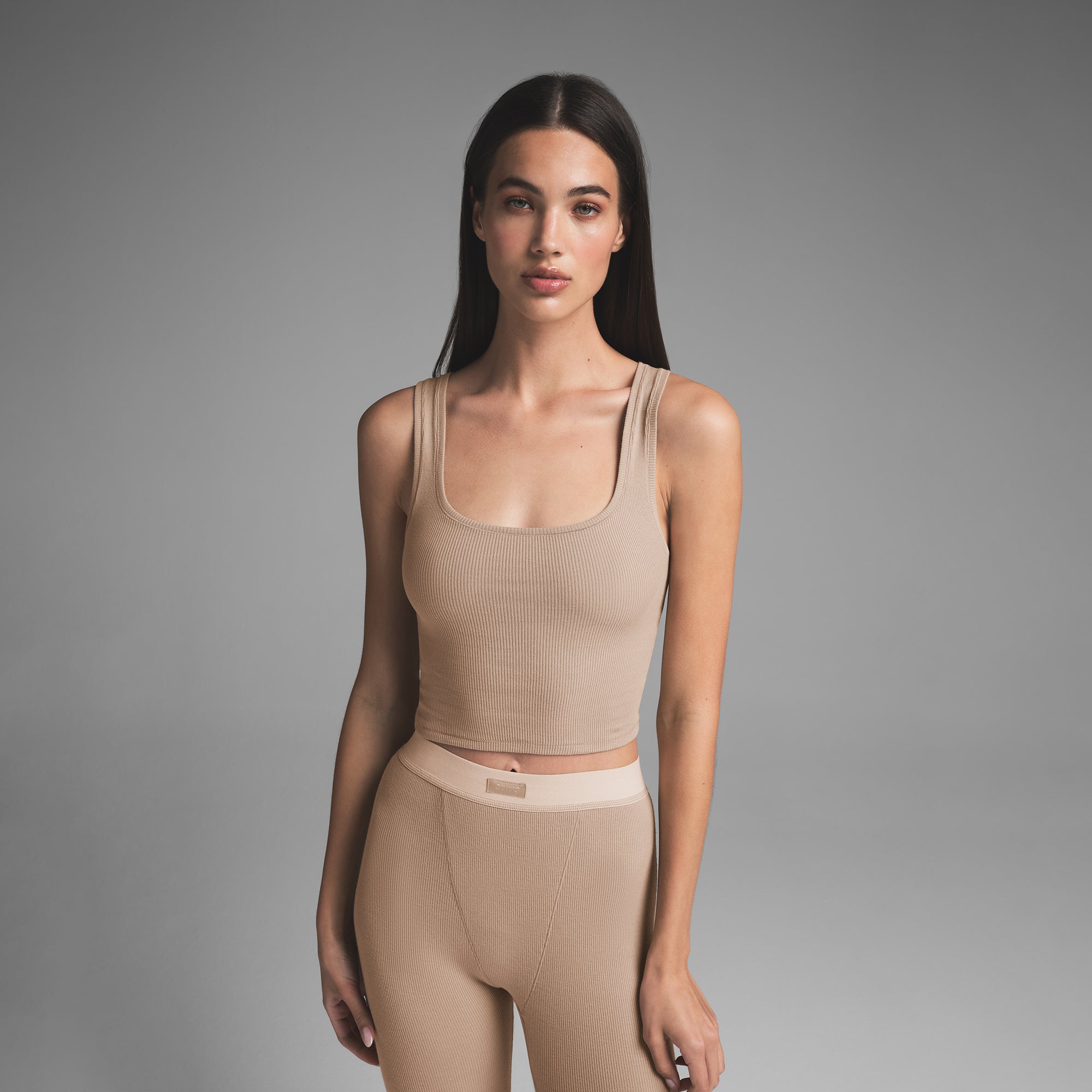 COTTON RIB LEGGING | LATTE - Image 2