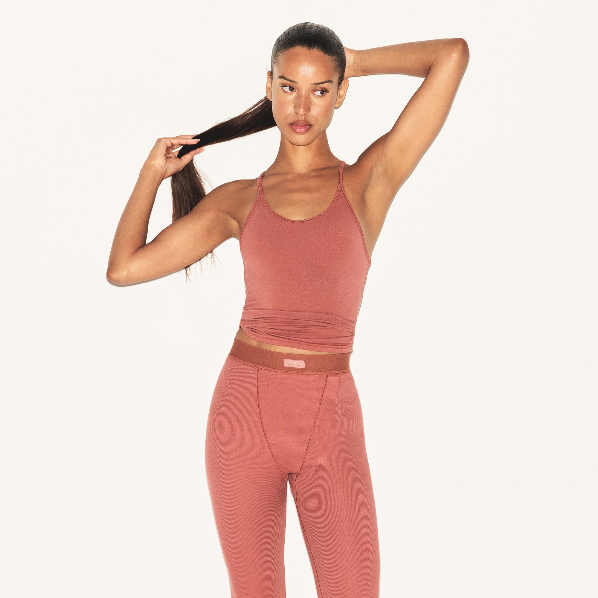 COTTON RIB LEGGING | REDWOOD - Image 2