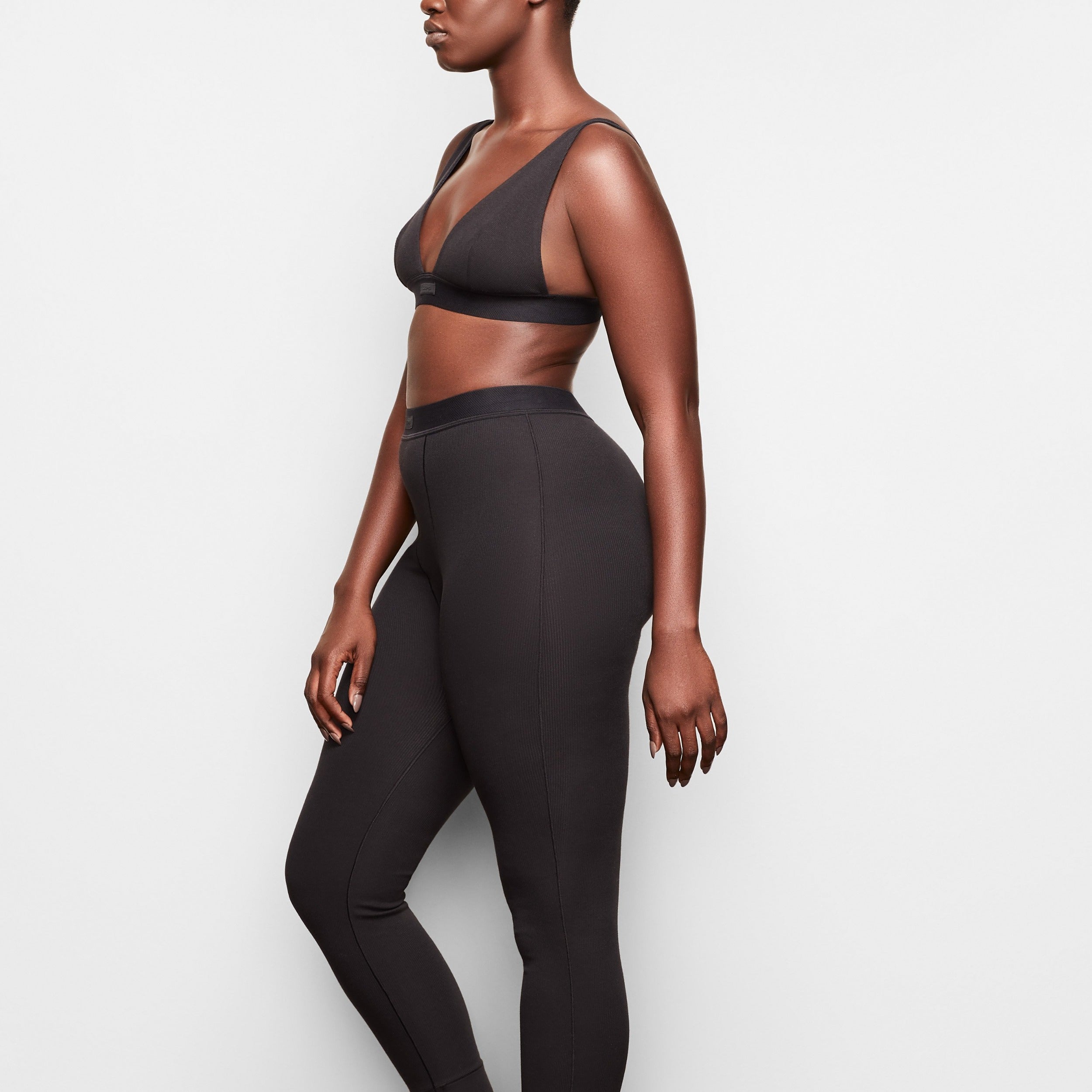 COTTON RIB LEGGING | SOOT - Image 2