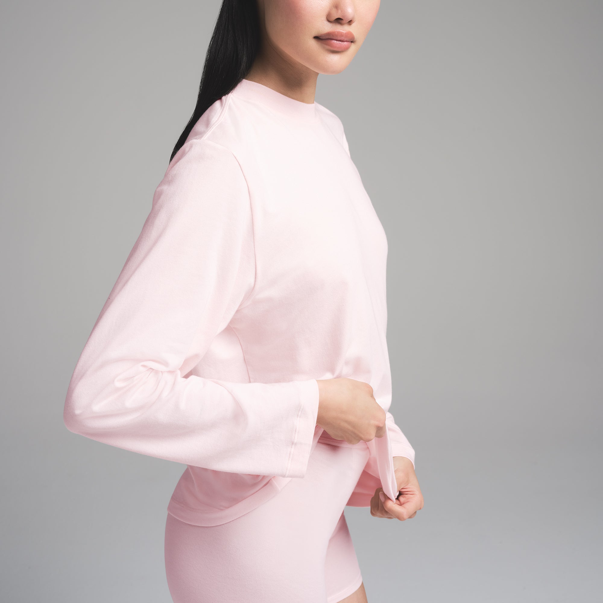 BOYFRIEND LONG SLEEVE T-SHIRT | BARELY PINK - Image 3