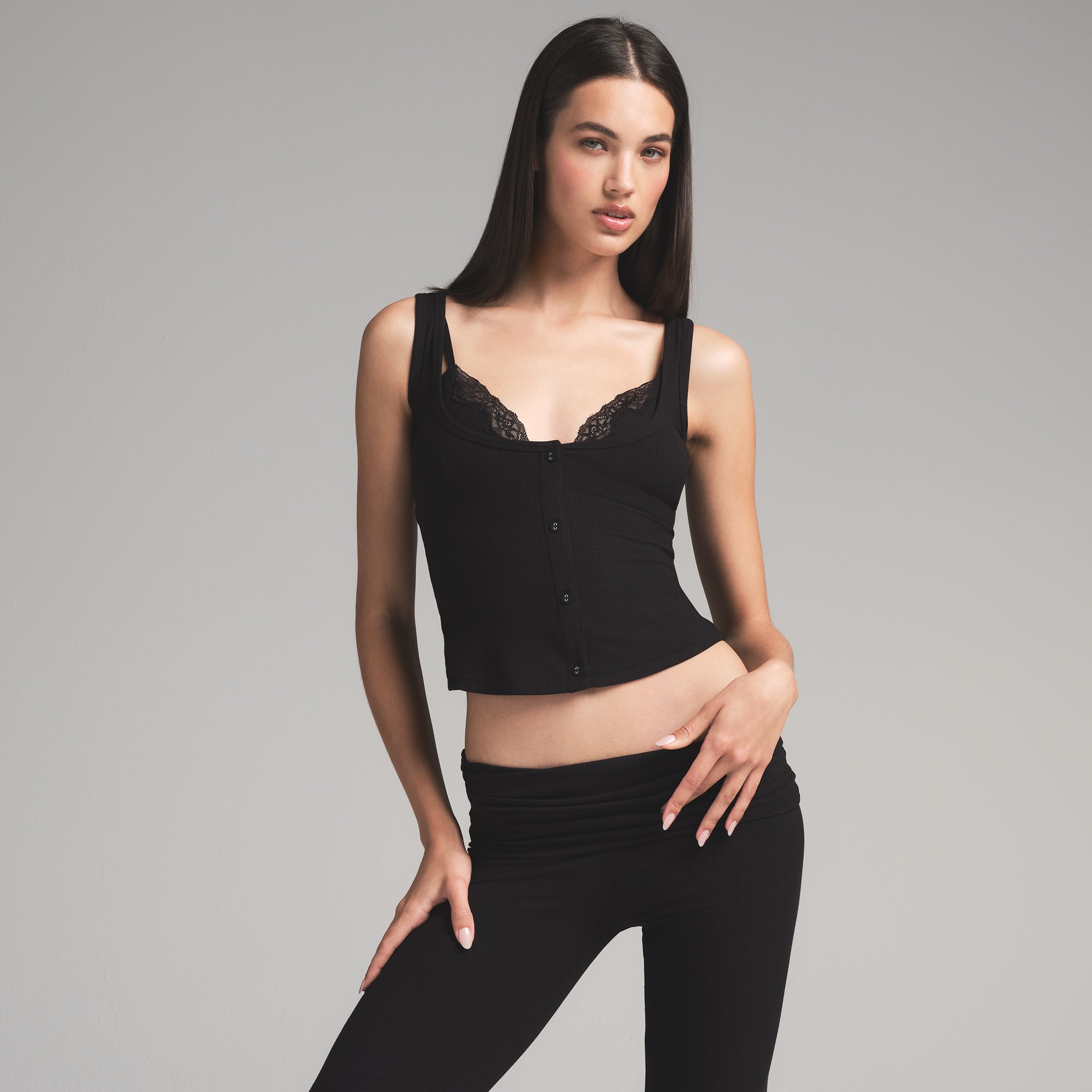 SOFT LOUNGE FOLDOVER PANT | ONYX - Image 2