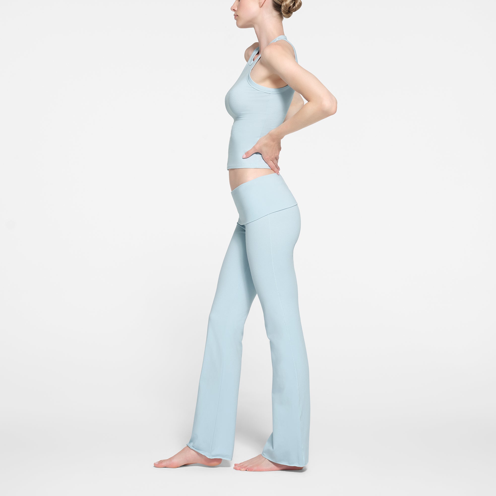 COTTON JERSEY FOLDOVER PANT | OPAL - Image 2