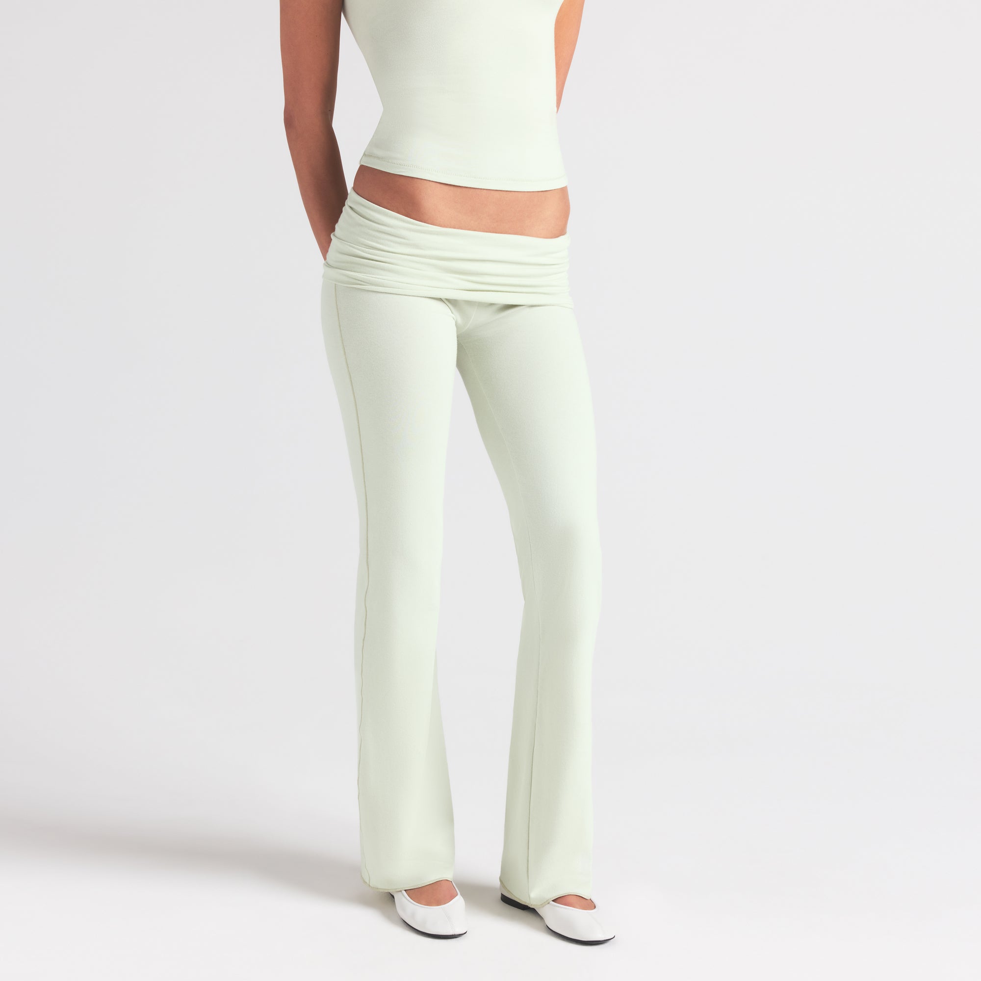 COTTON JERSEY FOLDOVER PANT | SPEARMINT - Image 4