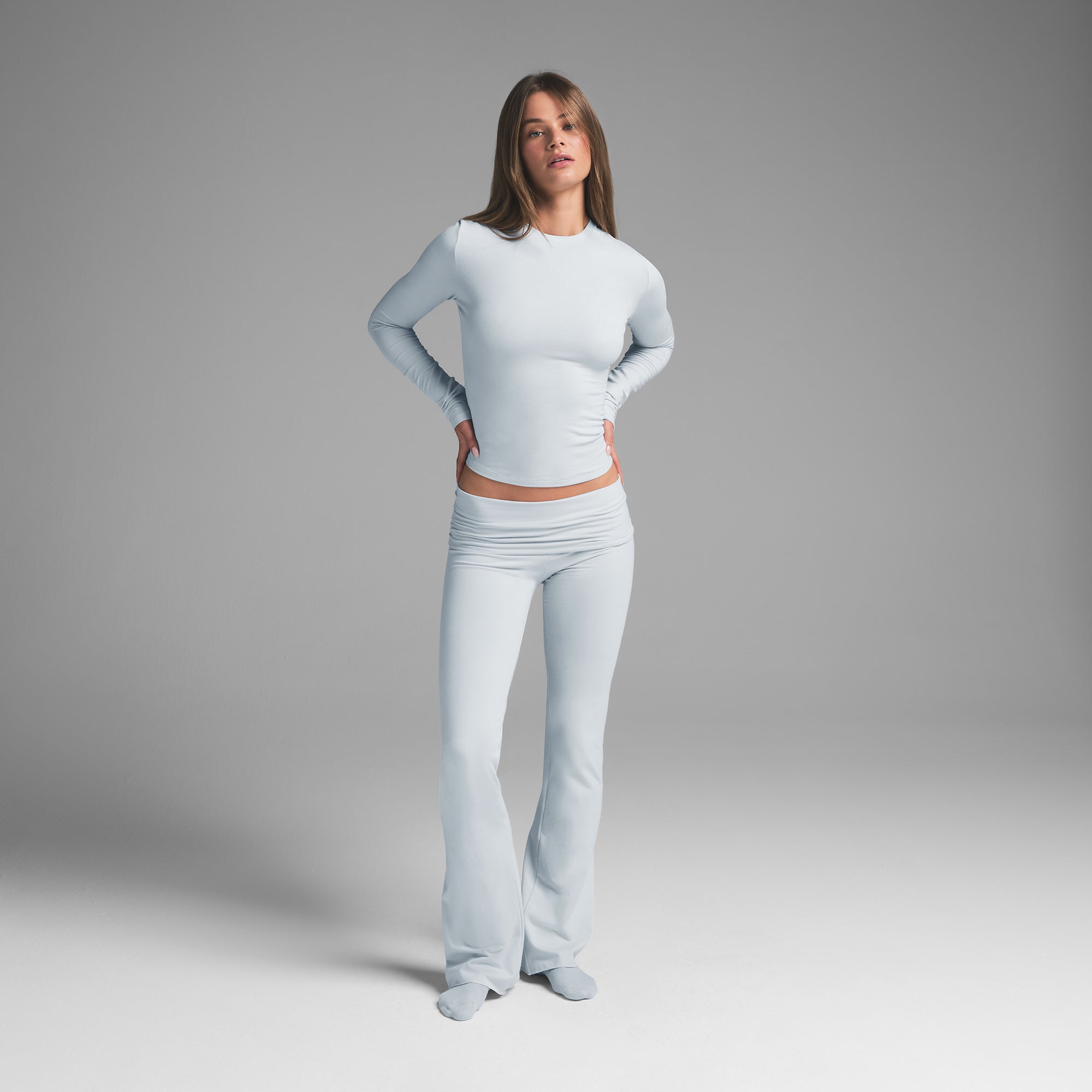 COTTON JERSEY FOLDOVER PANT | ZEN BLUE