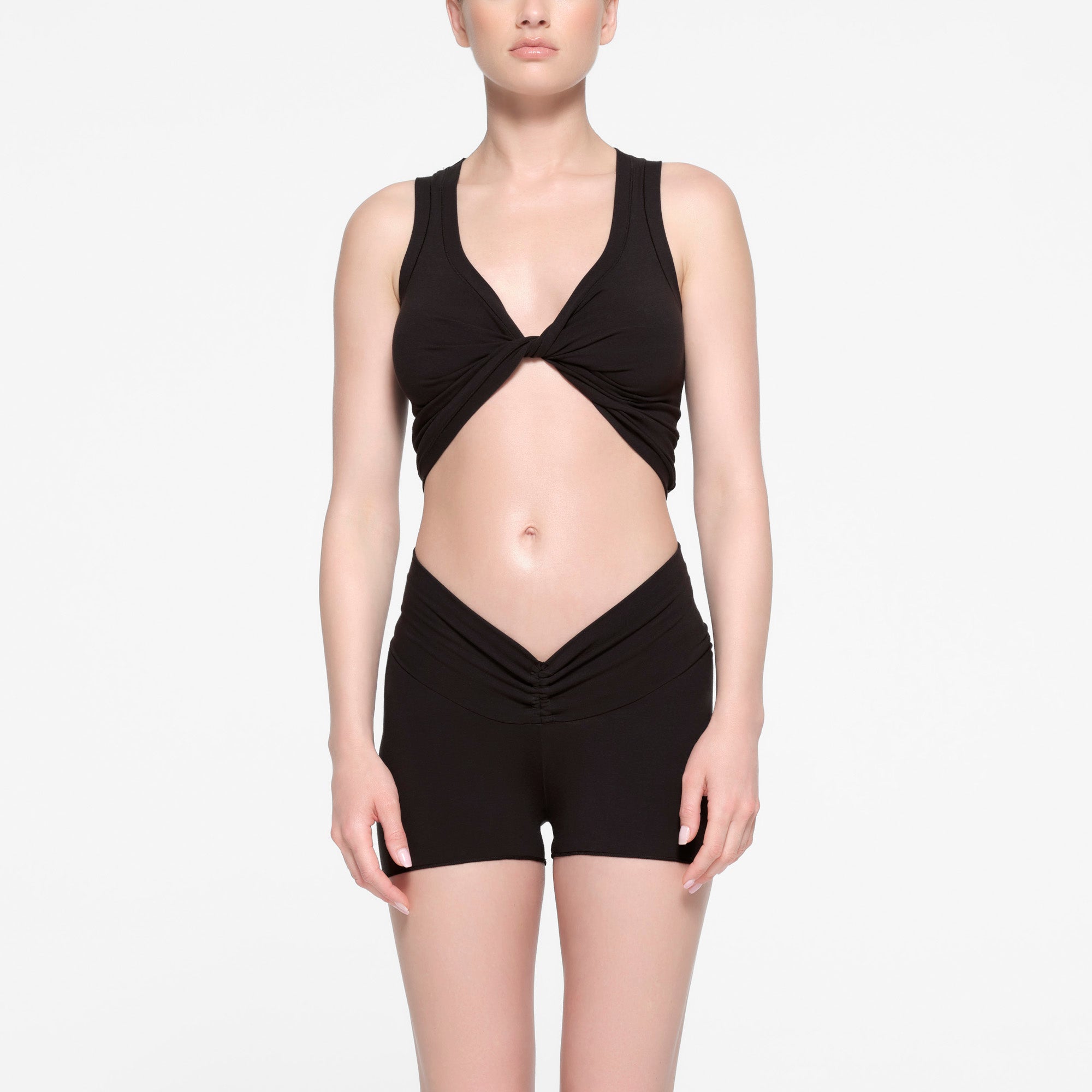 COTTON TWIST CROPPED TANK | SOOT