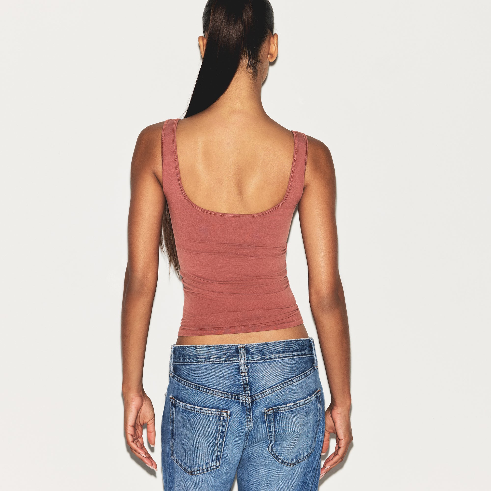 COTTON JERSEY TANK | REDWOOD - Image 3