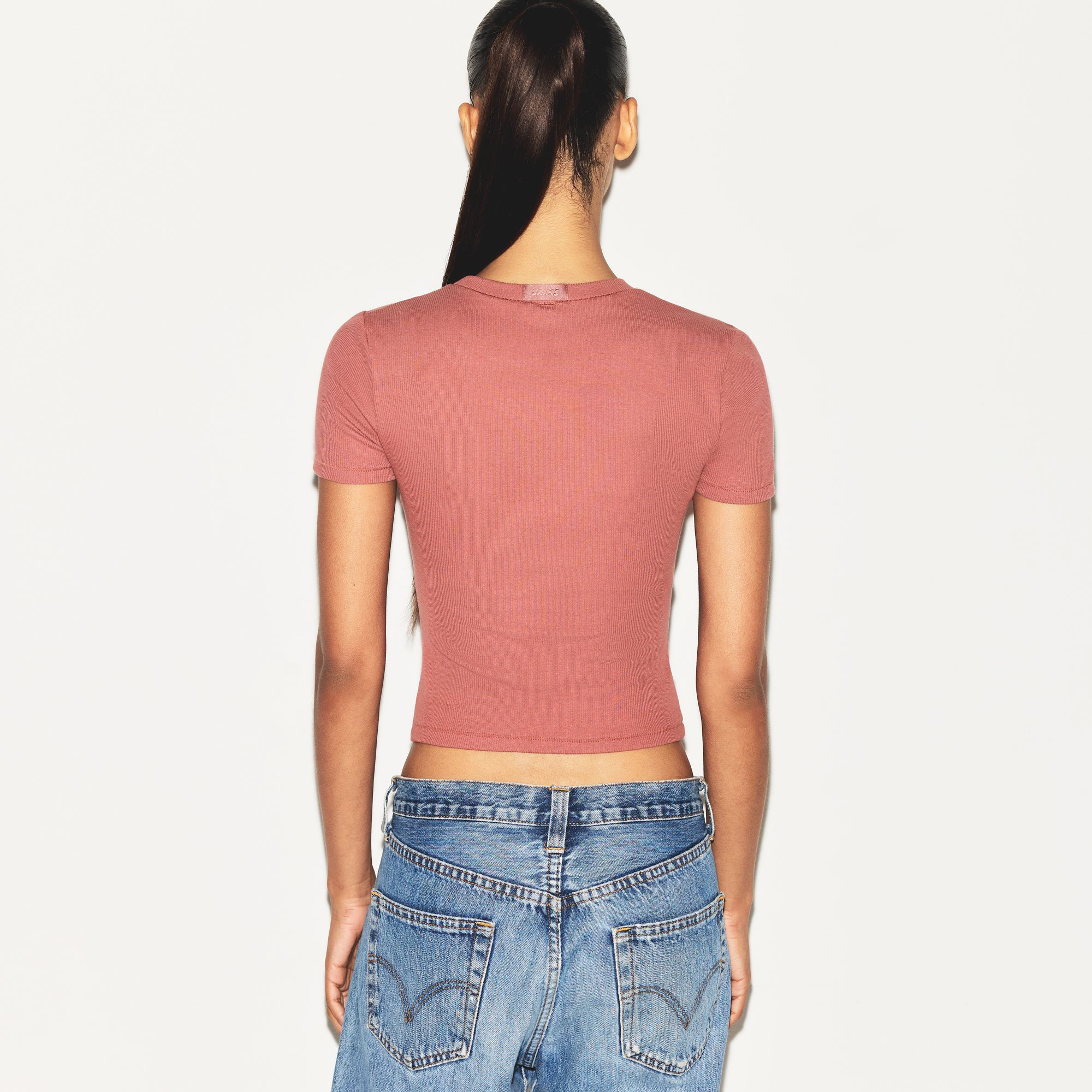 COTTON RIB T-SHIRT | REDWOOD - Image 3