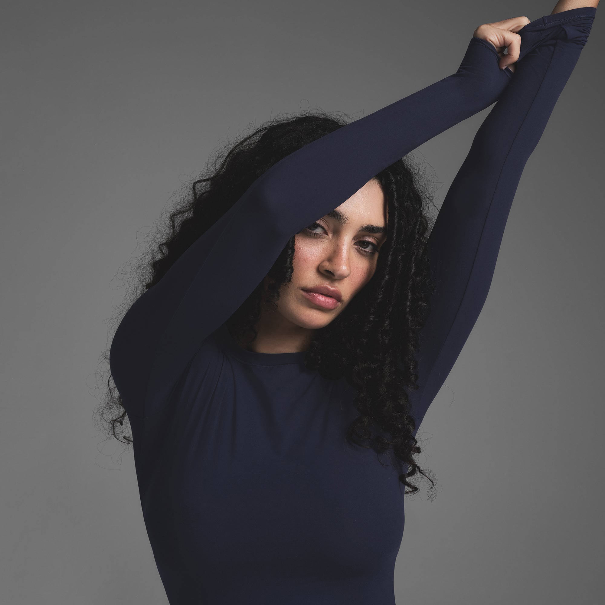 FITS EVERYBODY LONG SLEEVE T-SHIRT | NAVY - Image 3