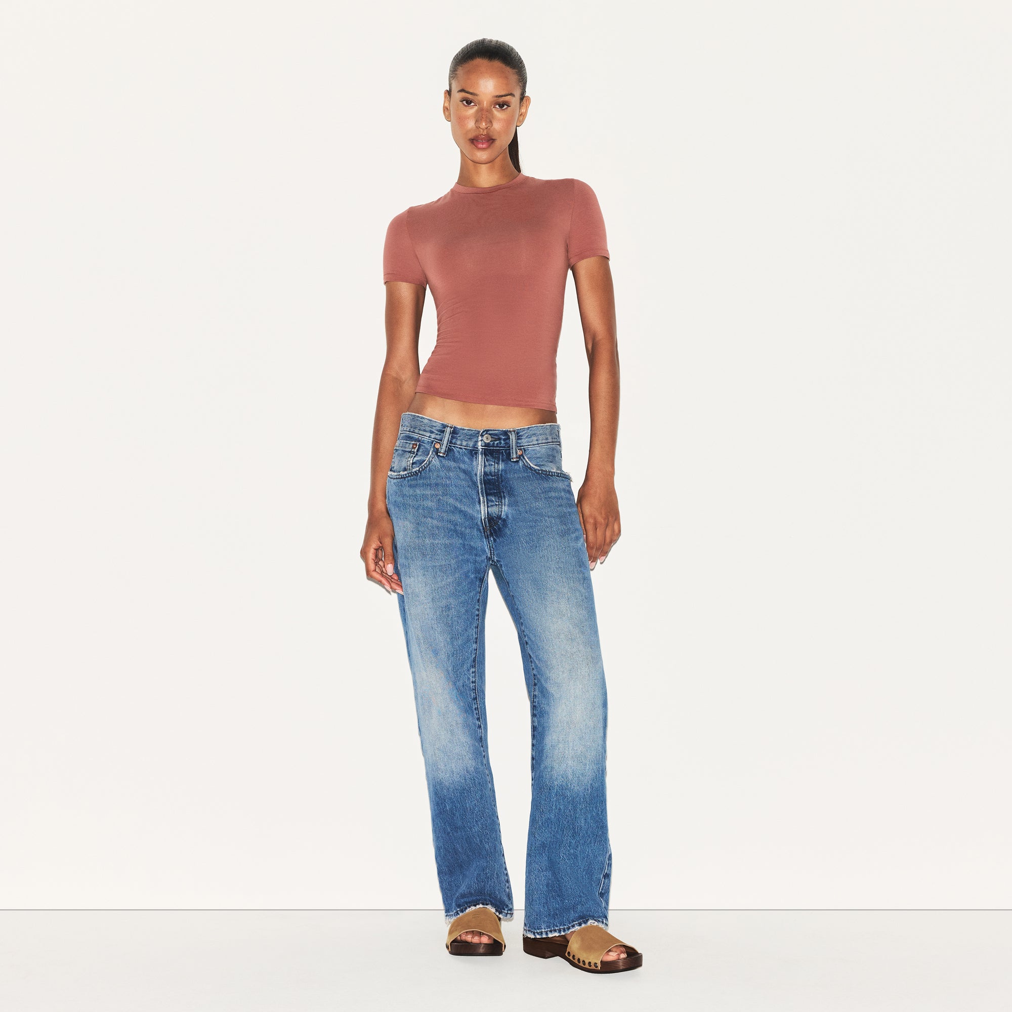 COTTON JERSEY T-SHIRT | REDWOOD - Image 4