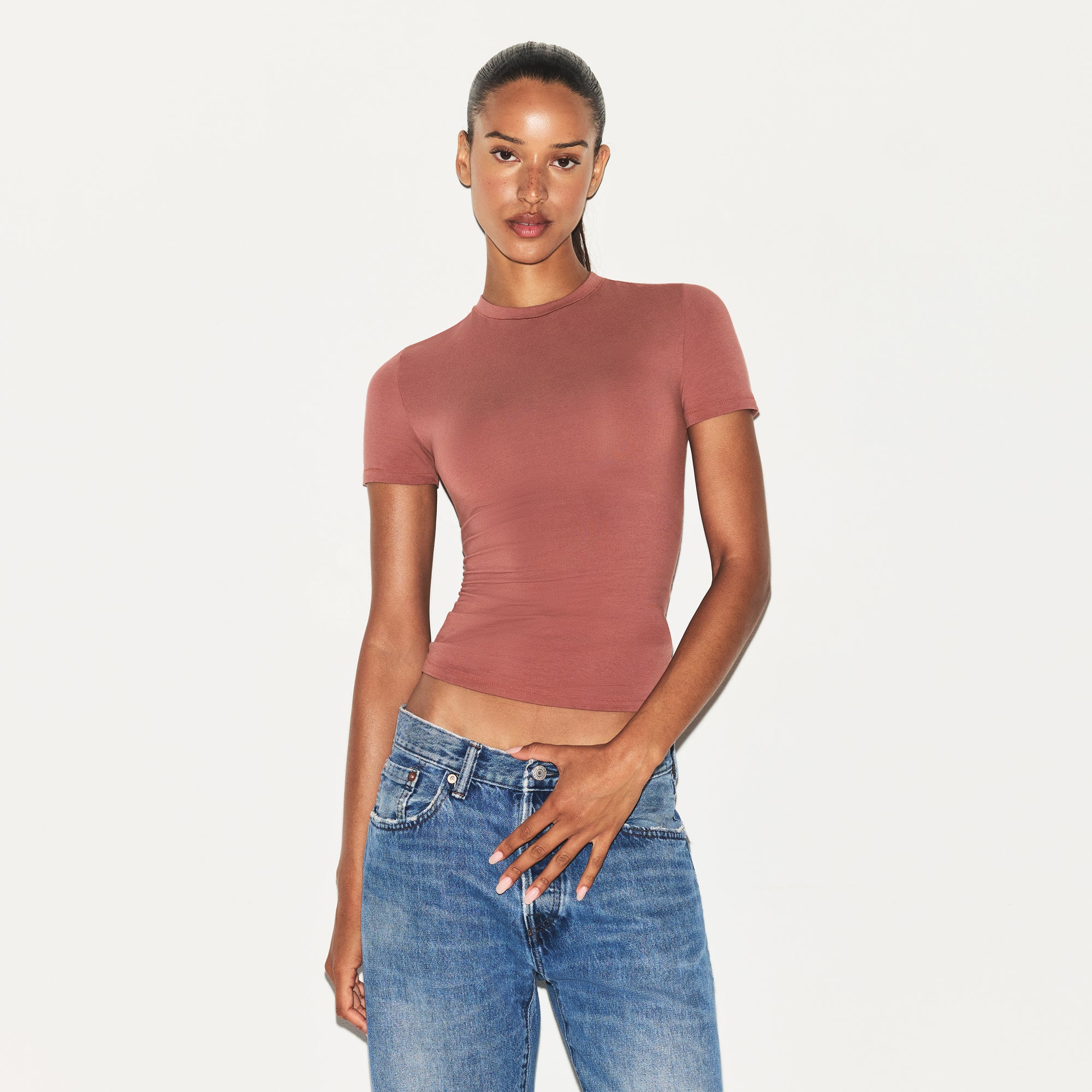 COTTON JERSEY T-SHIRT | REDWOOD