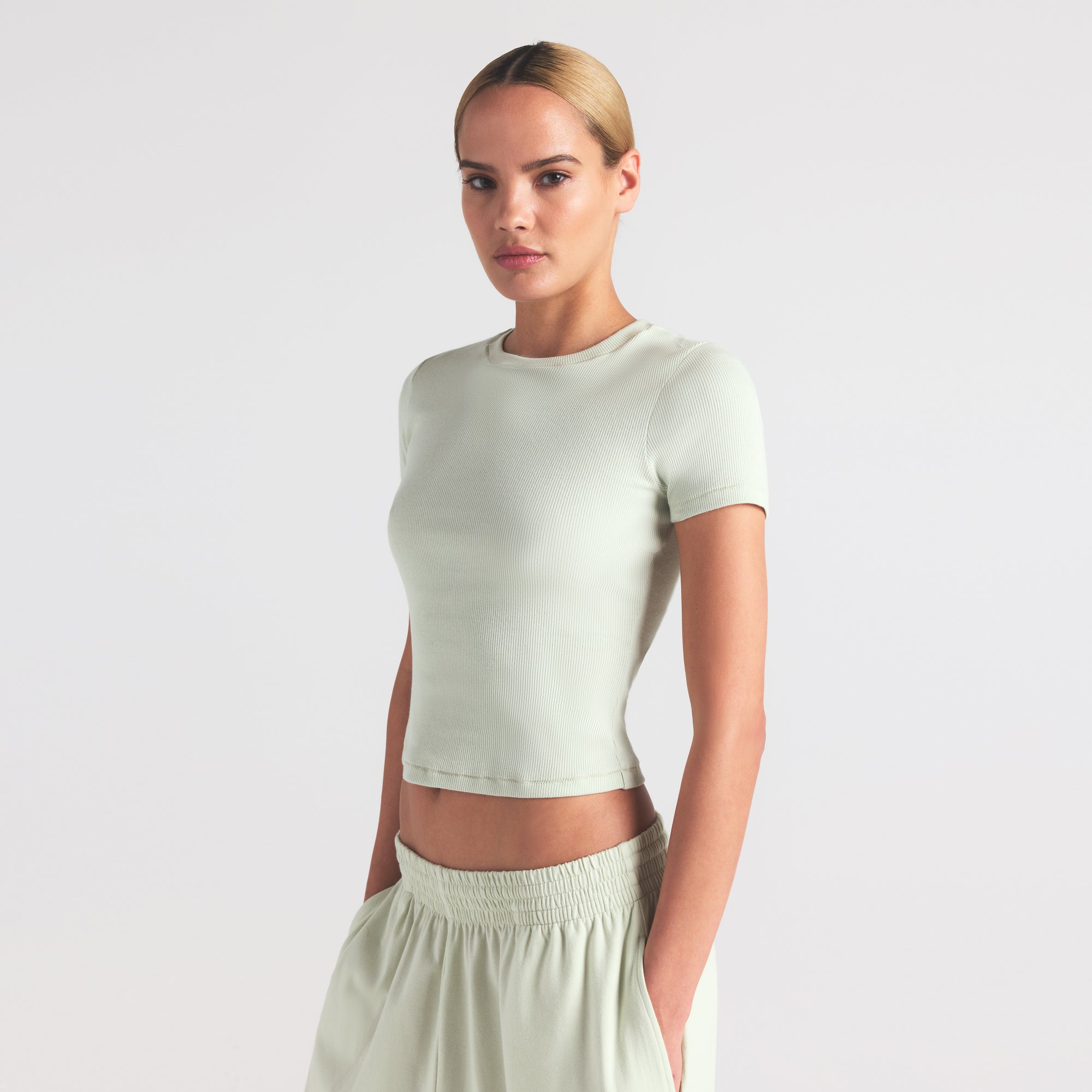 COTTON RIB T-SHIRT | SPEARMINT