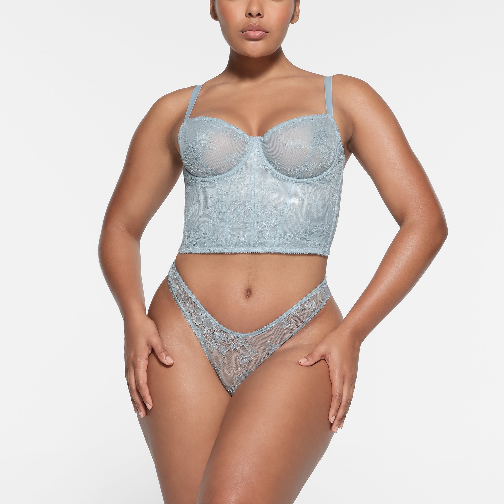 ULTRA FINE LACE CORSET | DENIM