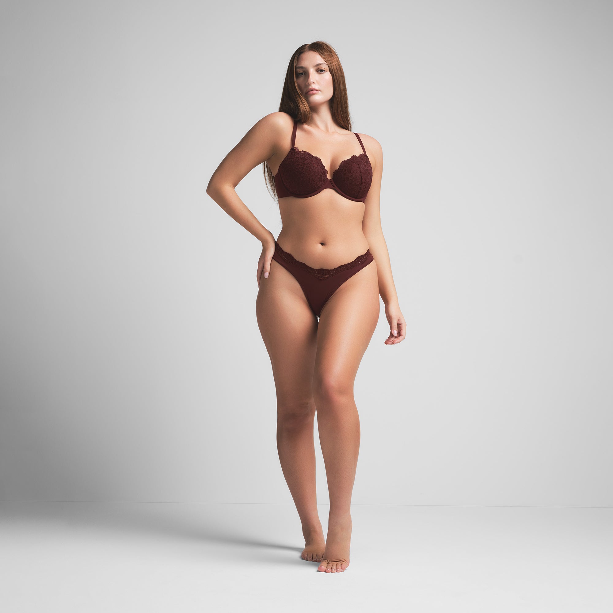 FITS EVERYBODY LACE PUSH-UP BRA | OXBLOOD - Image 2