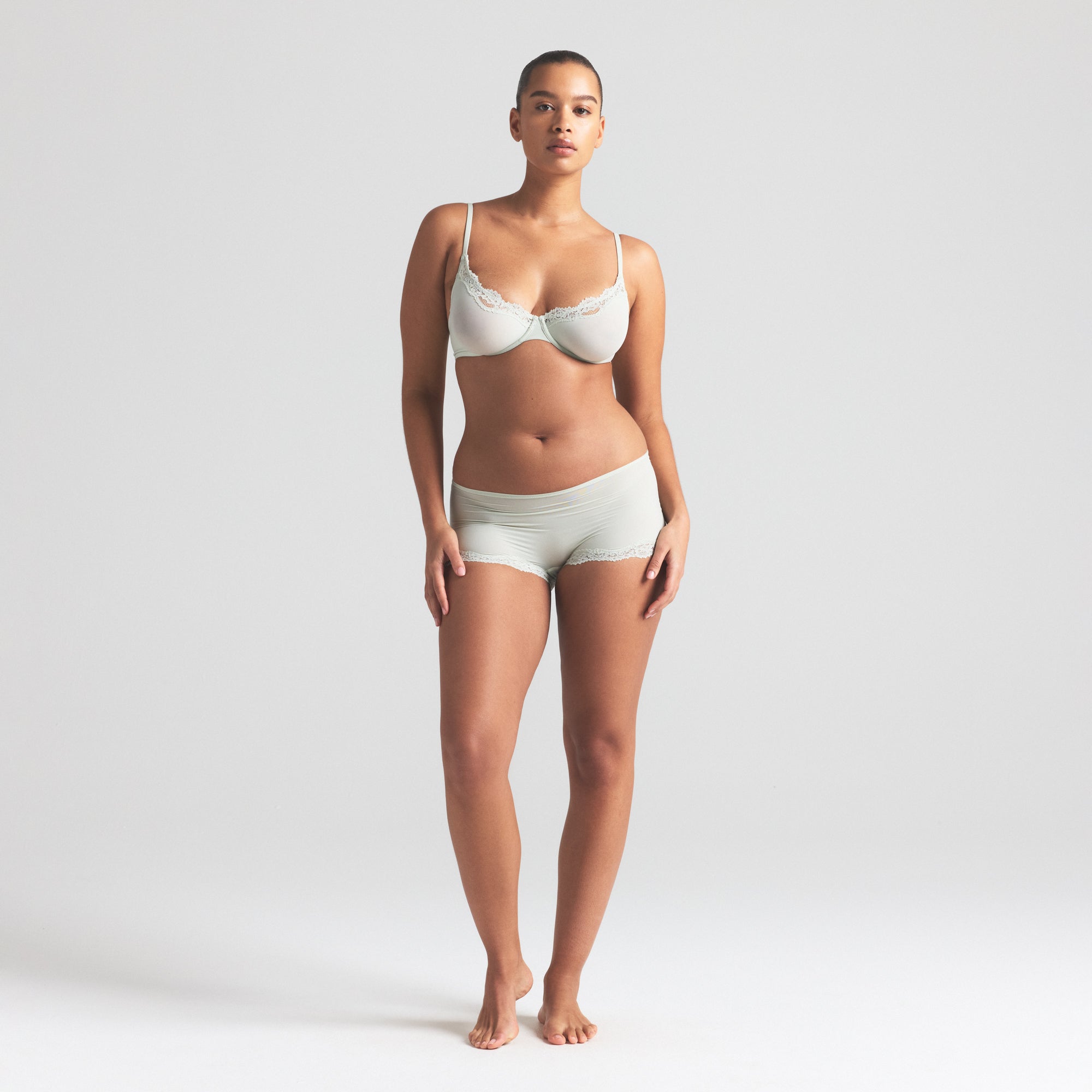 FITS EVERYBODY LACE UNLINED SCOOP BRA | SPEARMINT