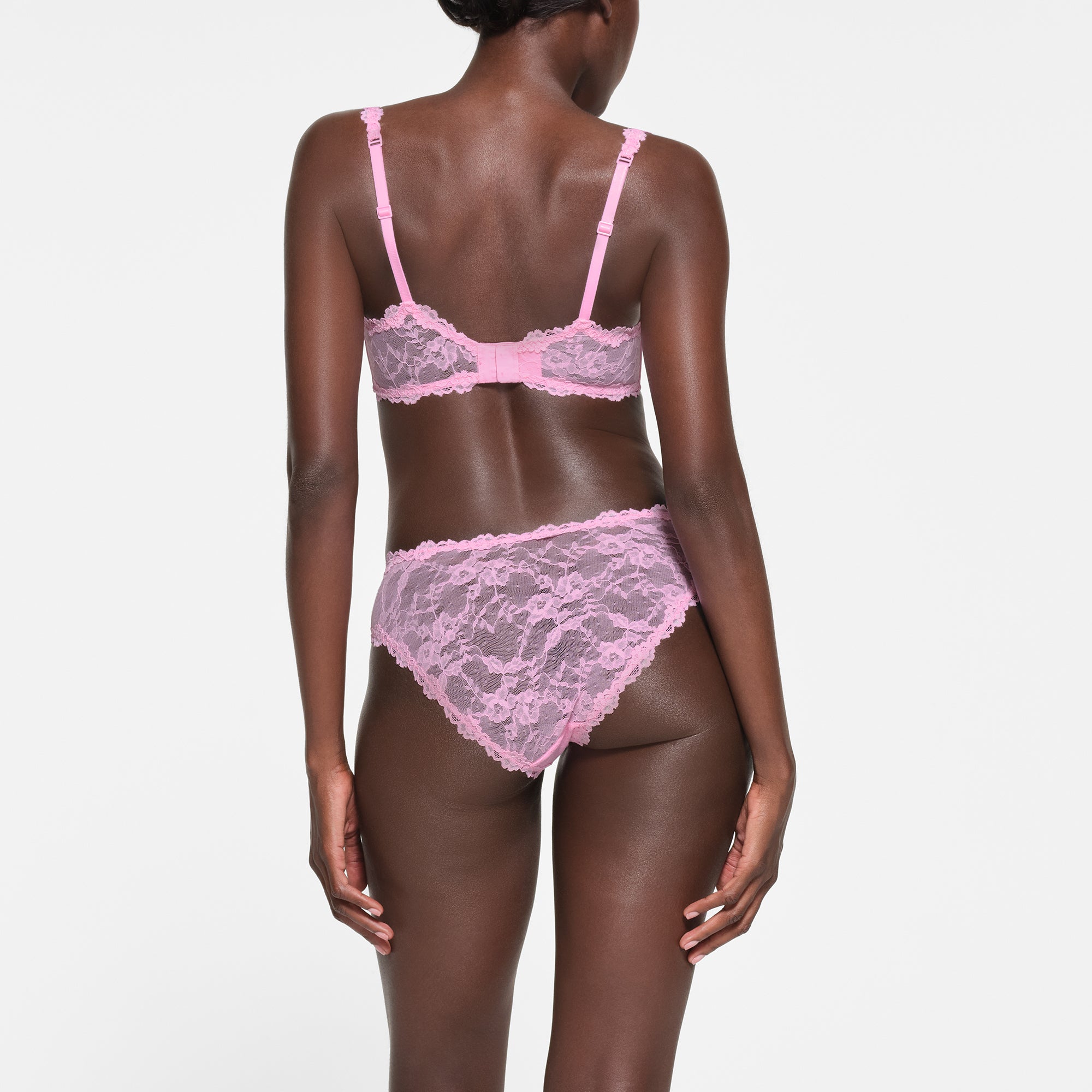 STRETCH LACE UNLINED DEMI BRA | COTTON CANDY - Image 3