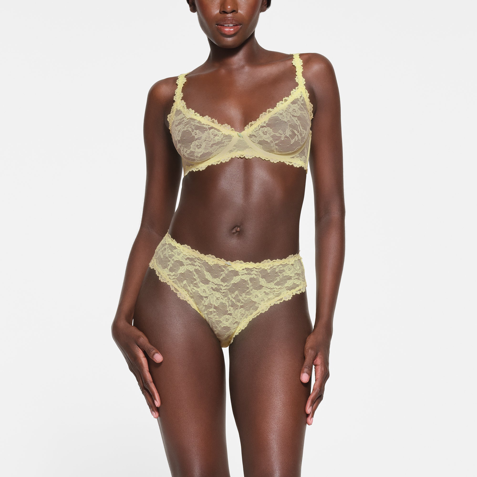 STRETCH LACE UNLINED DEMI BRA | LEMONADE