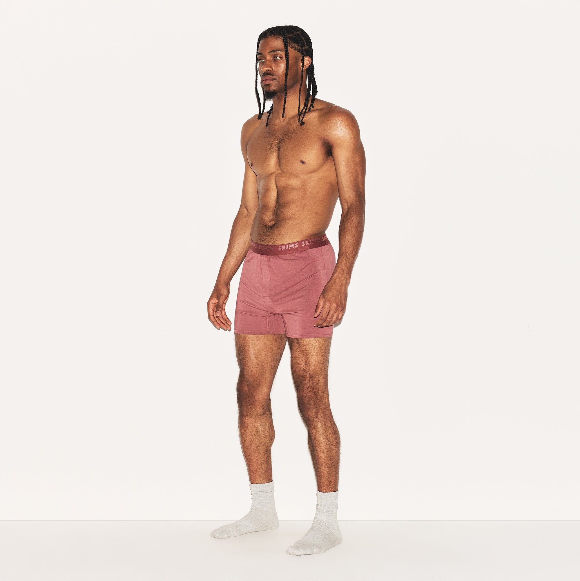 SKIMS STRETCH MENS KNIT BOXER | CORDOVAN - Image 2