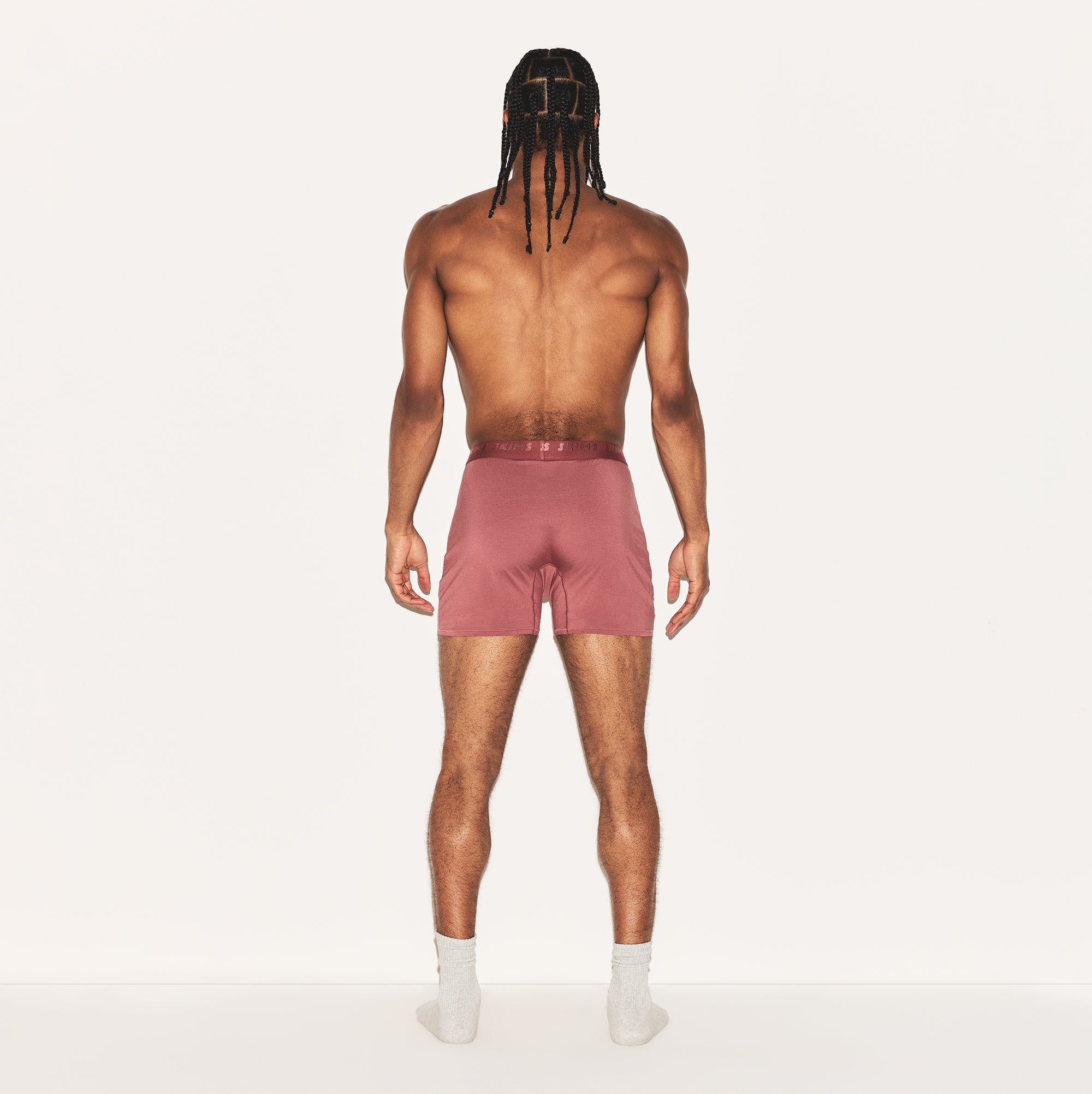 SKIMS STRETCH MENS KNIT BOXER | CORDOVAN - Image 4