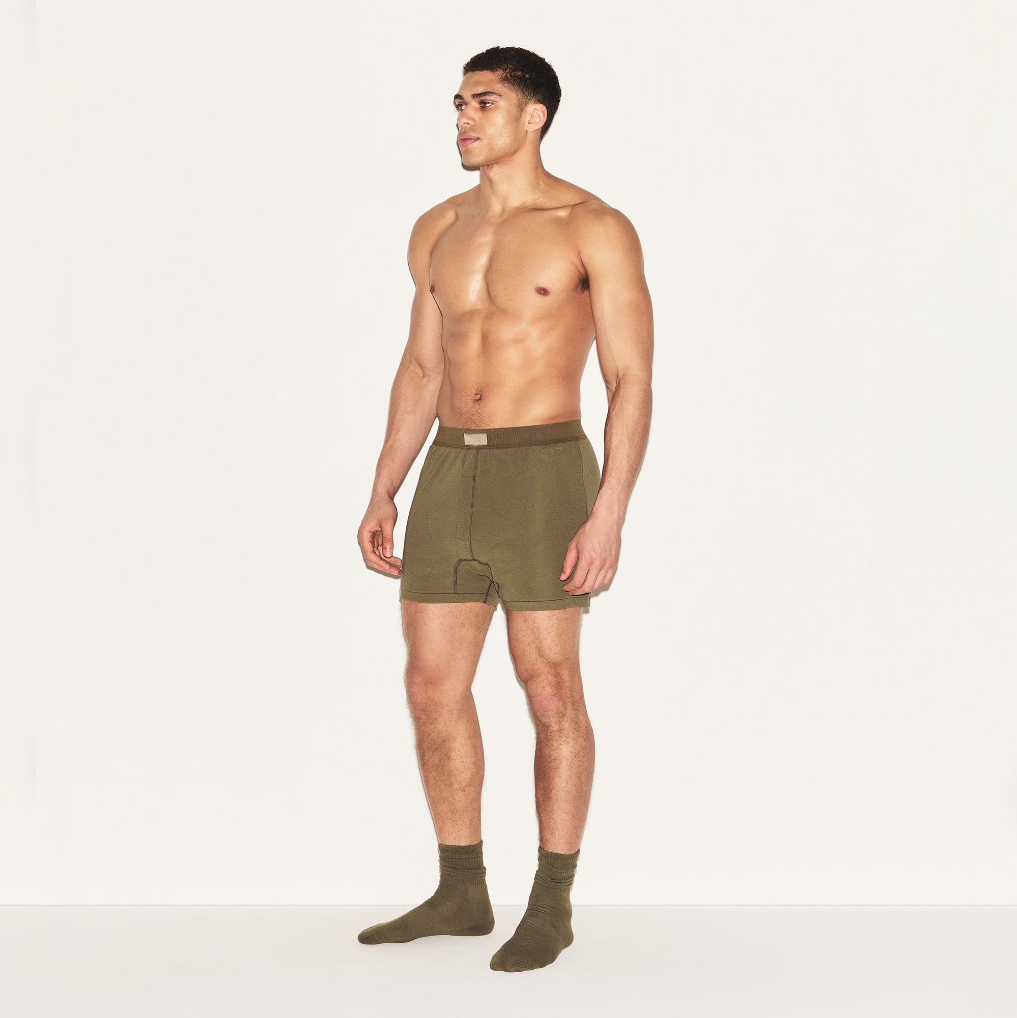 SKIMS COTTON MENS KNIT BOXER 3-PACK | ARMY MULTI - Image 2