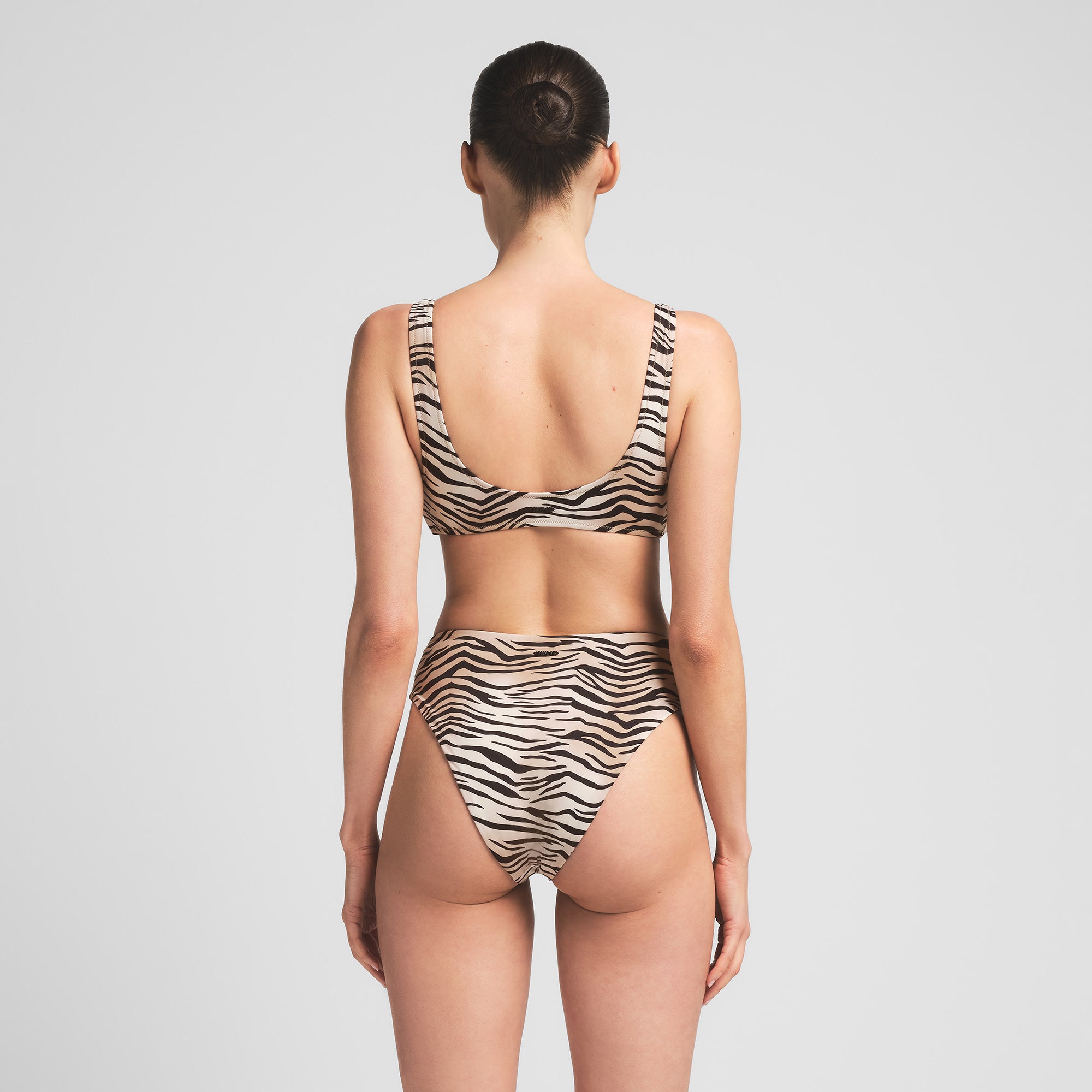 SIGNATURE SWIM HIGH-WAISTED BIKINI BOTTOM | CHAMPAGNE TIGER PRINT - Image 3