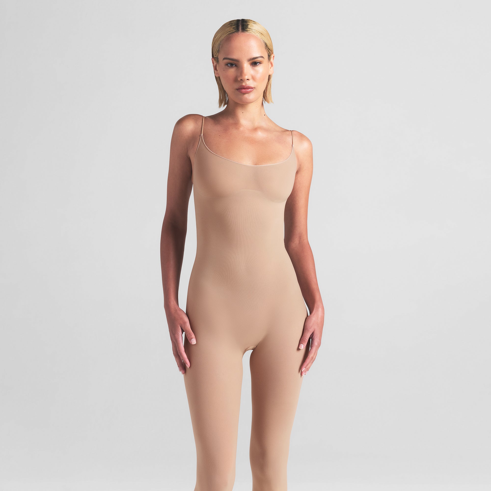 SHEER SEAMLESS CATSUIT | CLAY - Image 6