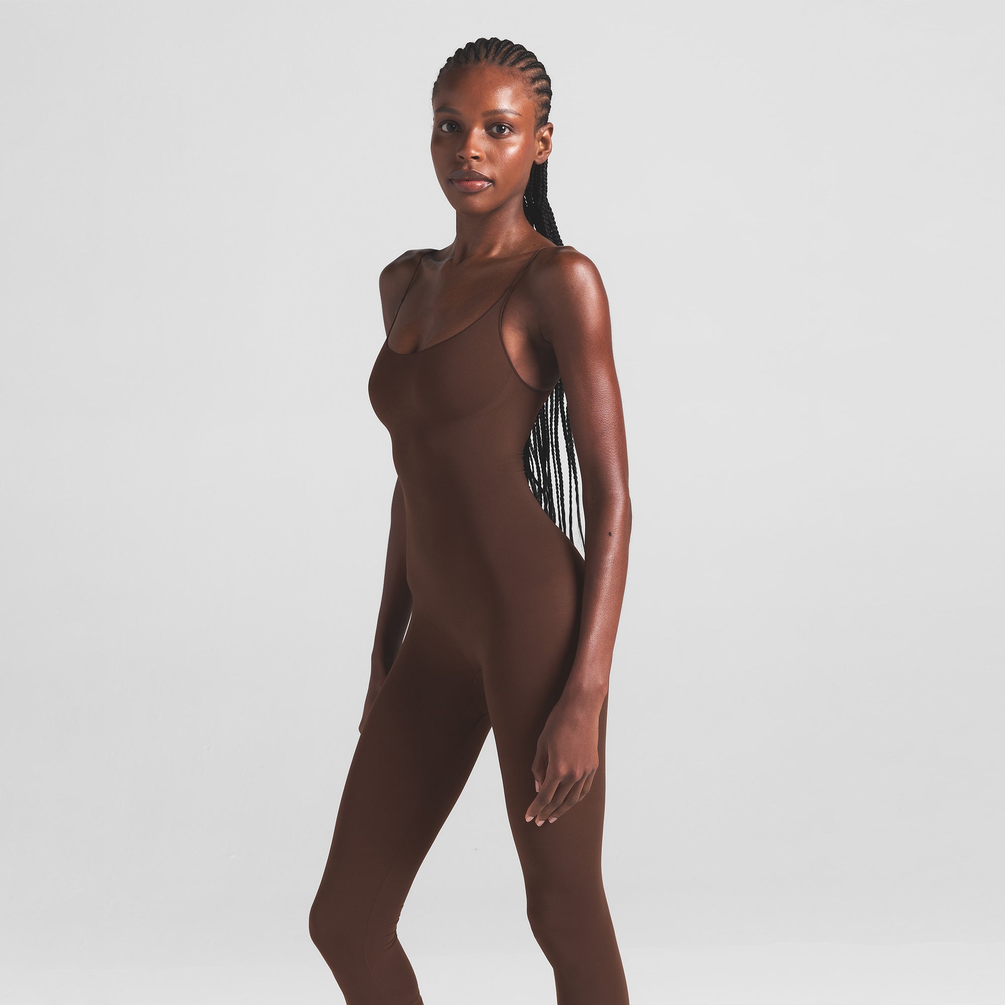 SHEER SEAMLESS CATSUIT | COCOA - Image 3