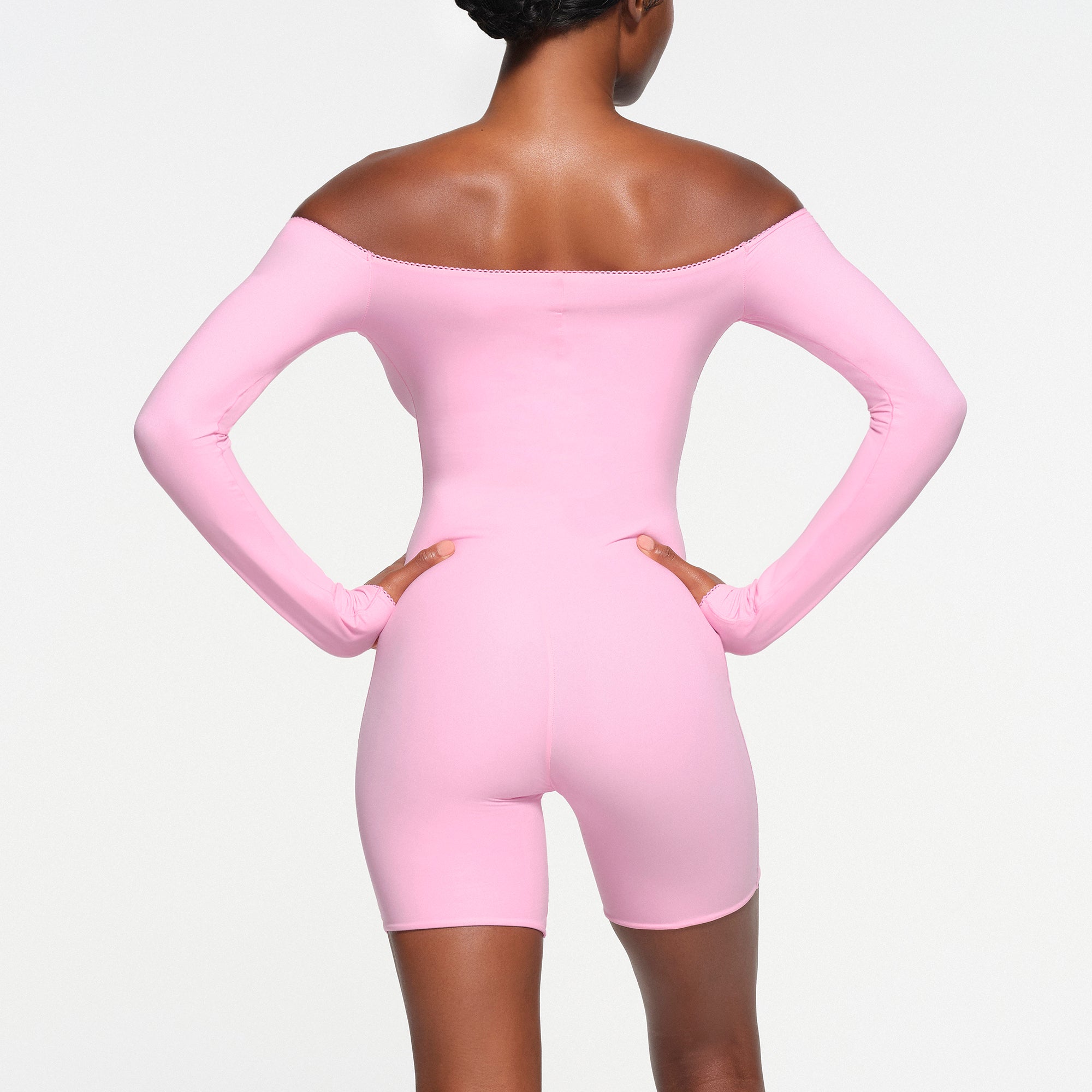 FITS EVERYBODY PICOT OFF THE SHOULDER ONESIE | BUBBLE GUM - Image 3