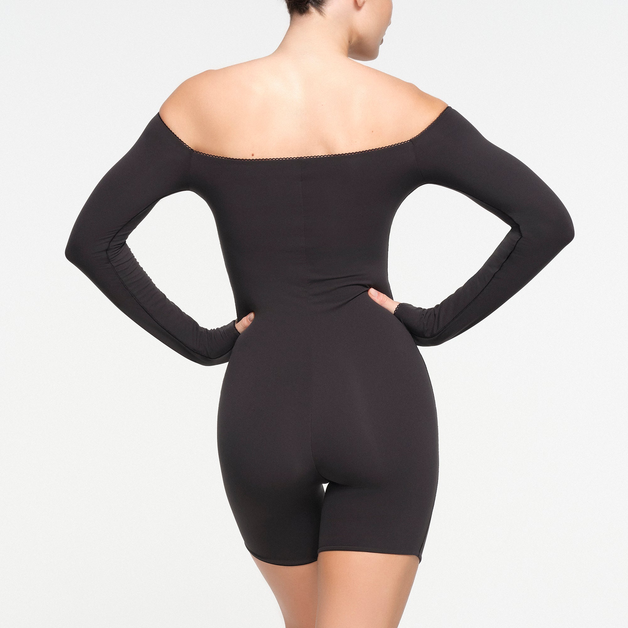 FITS EVERYBODY PICOT OFF THE SHOULDER ONESIE | ONYX - Image 3