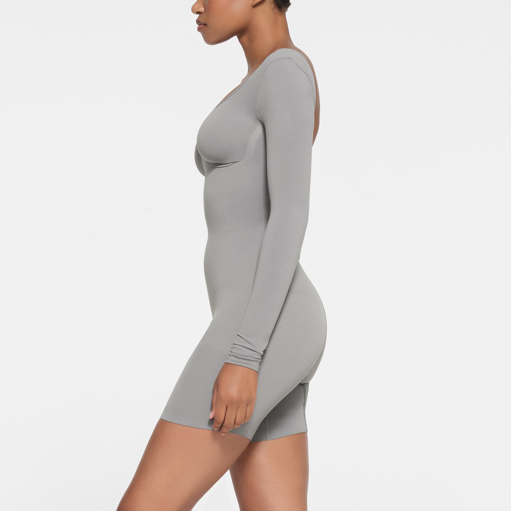 SEAMLESS SCULPT LONG SLEEVE LOW BACK MID THIGH BODYSUIT | PACIFIC - Image 2