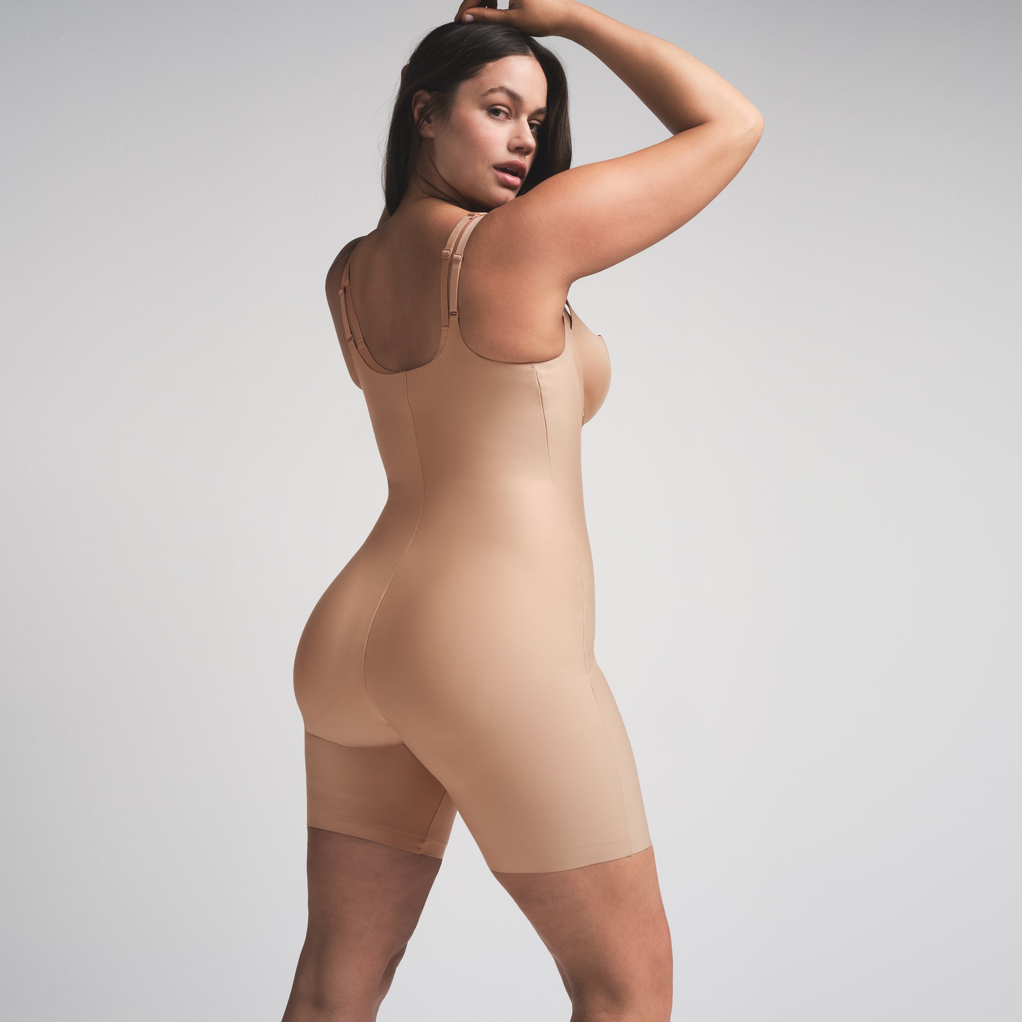 SKIMS BODY BUTT ENHANCING OPEN BUST PADDED BODYSUIT | CLAY