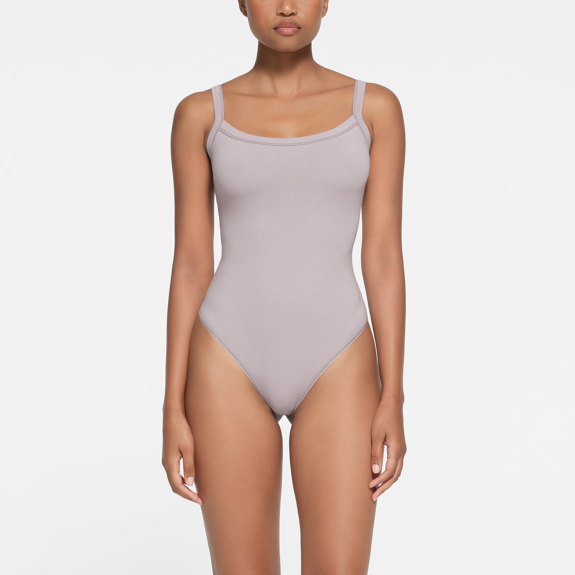 COTTON JERSEY SCOOP NECK BODYSUIT | OYSTER
