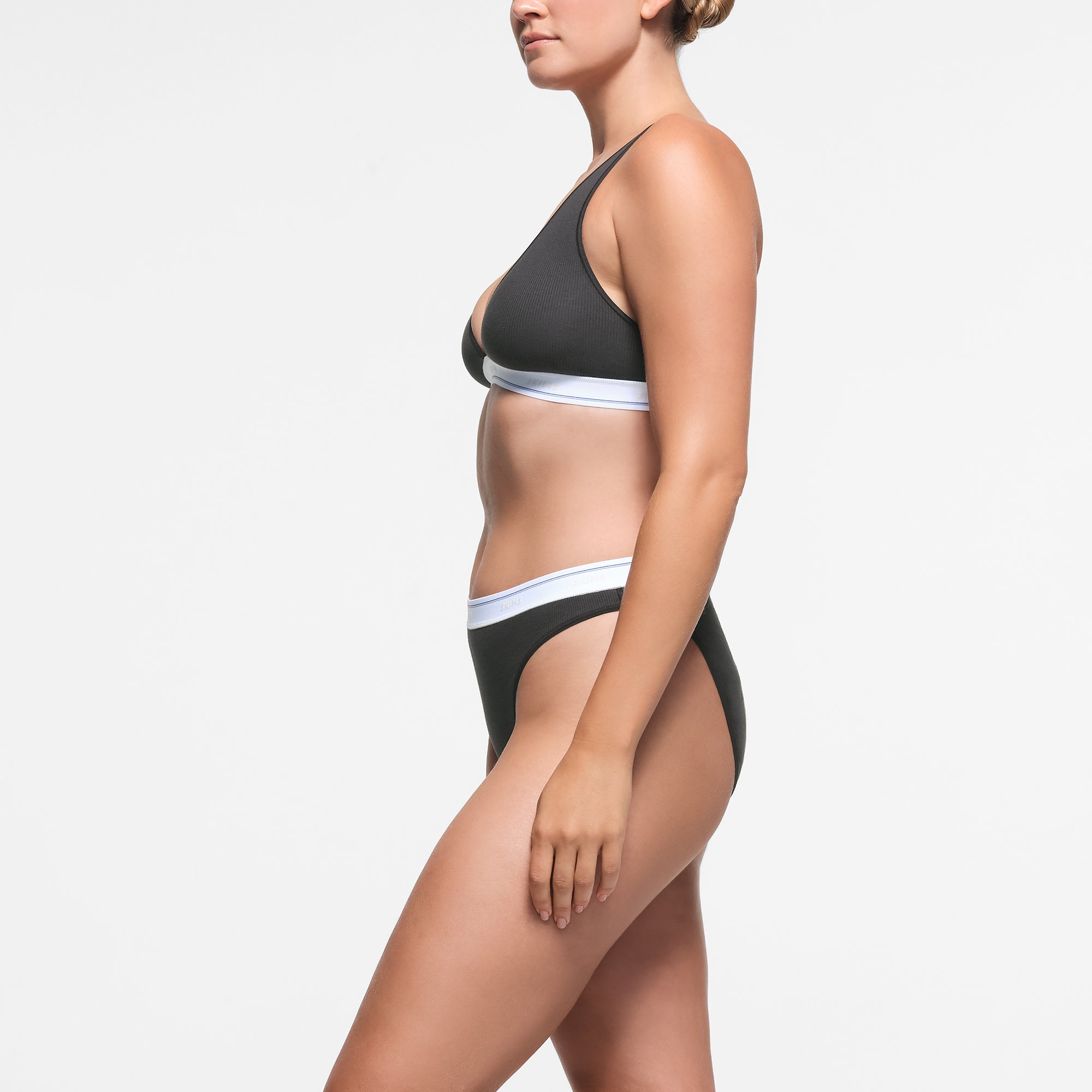 COTTON RIB BIKINI | SOOT STRIPE - Image 2