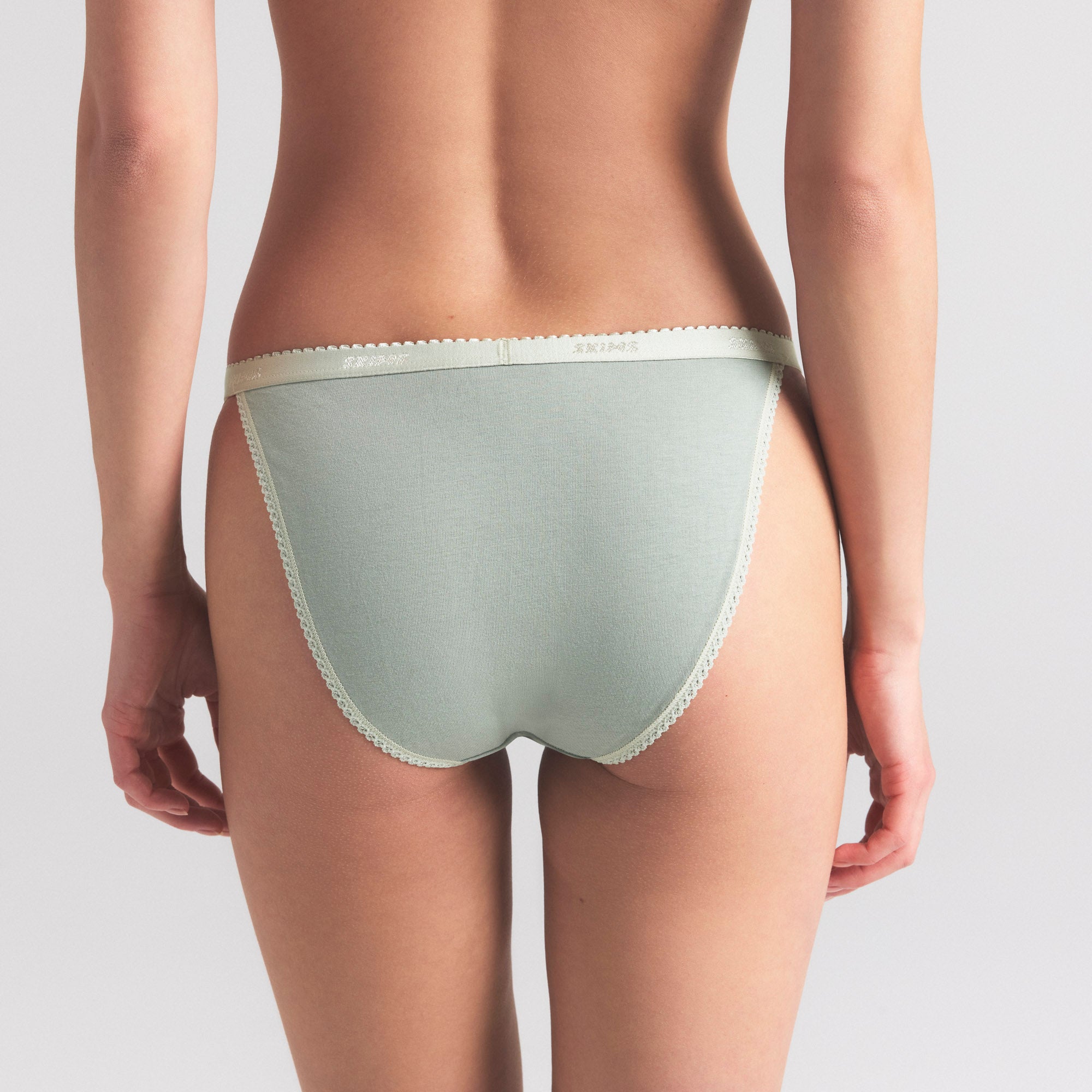 LIGHTWEIGHT COTTON LOGO PICOT STRING BIKINI | MINERAL - Image 2