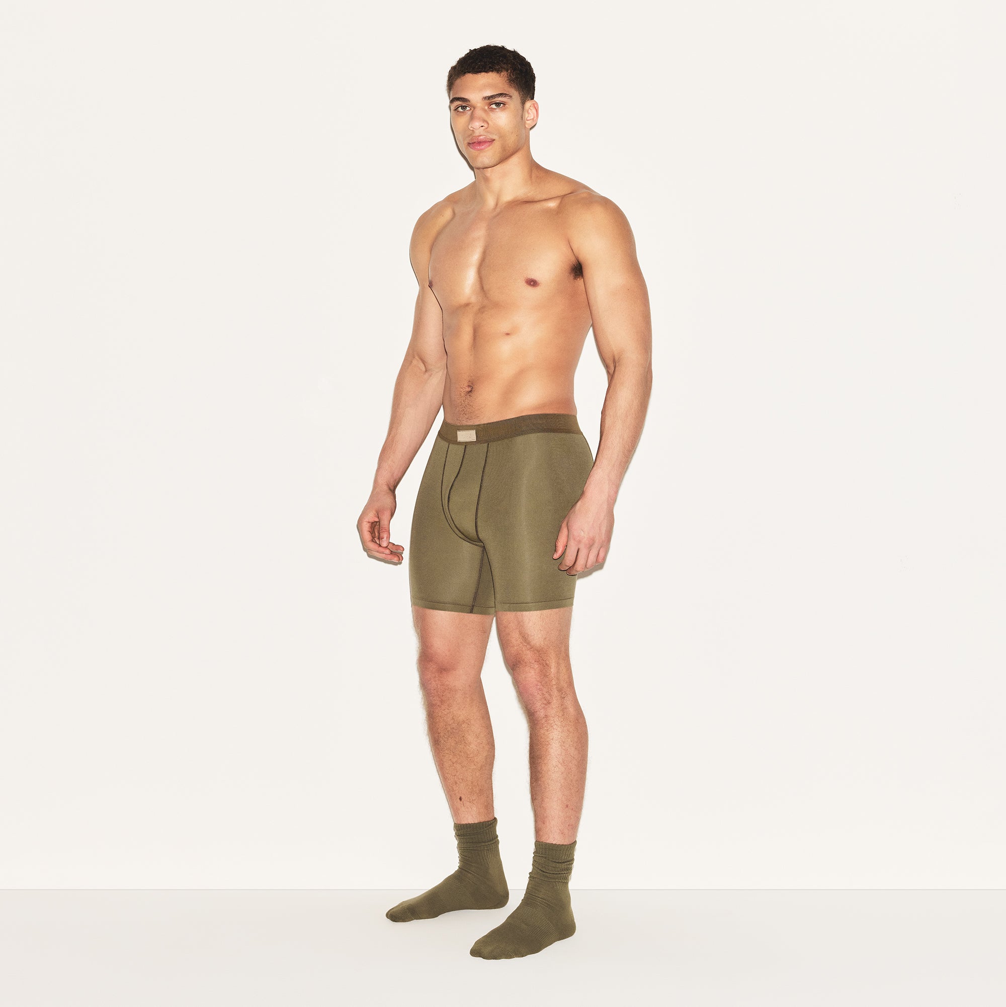 SKIMS COTTON MENS 5" BOXER BRIEF | ARMY - Image 3