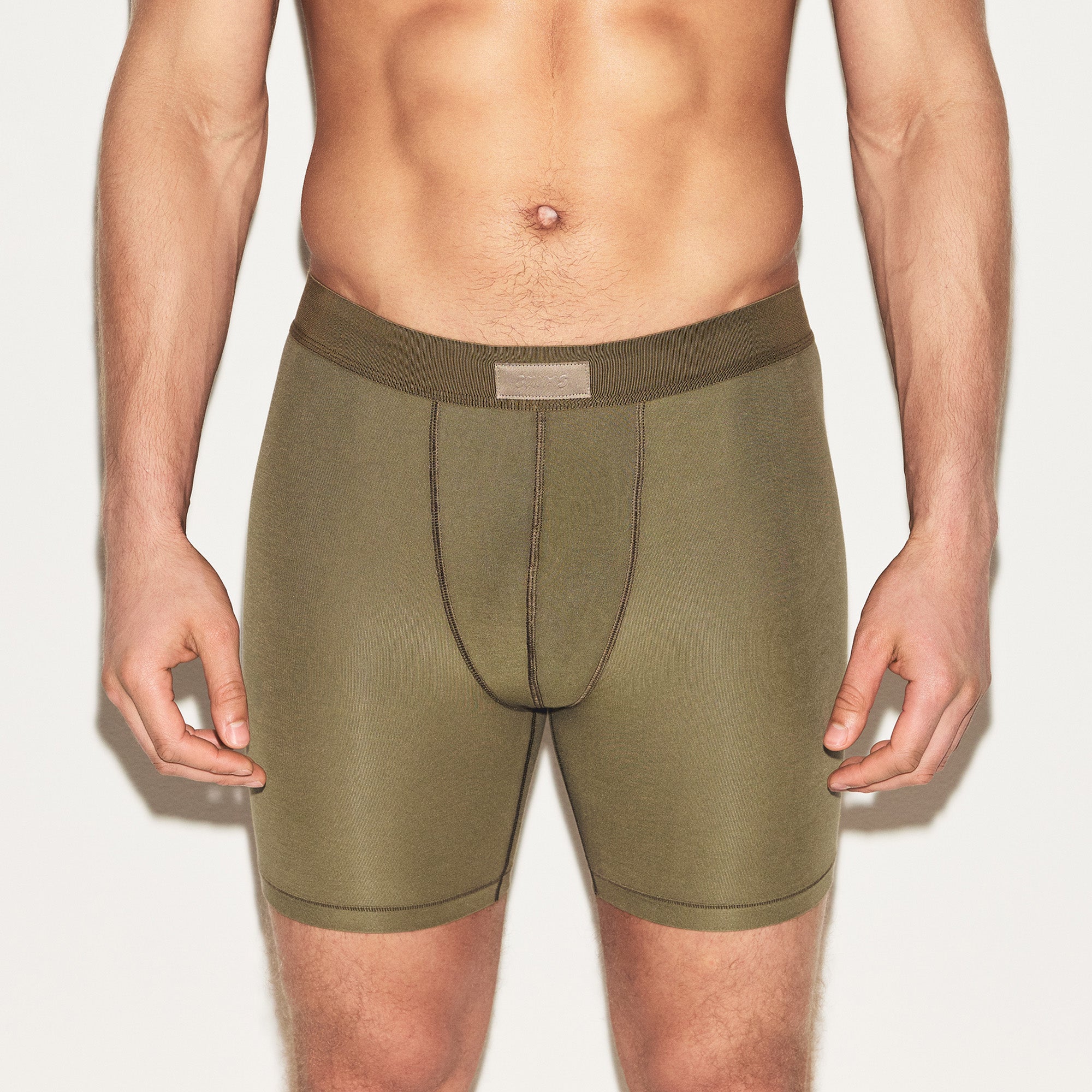 SKIMS COTTON MENS 5" BOXER BRIEF | ARMY - Image 2