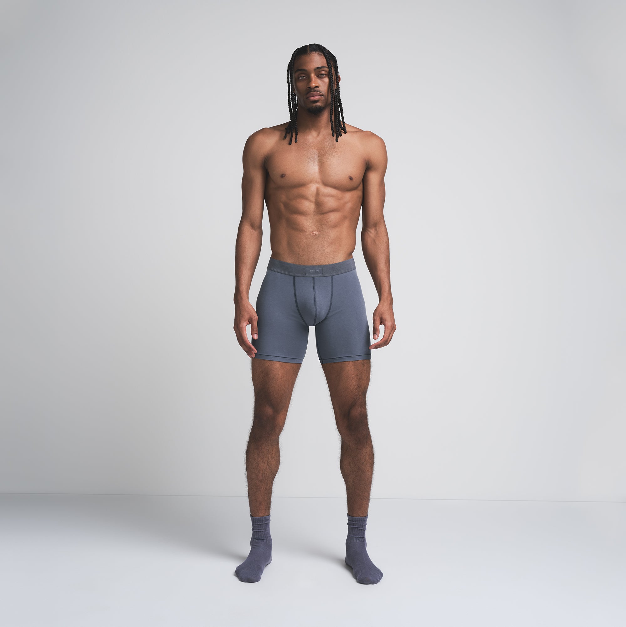 SKIMS COTTON MENS 5" BOXER BRIEF | STEEL BLUE