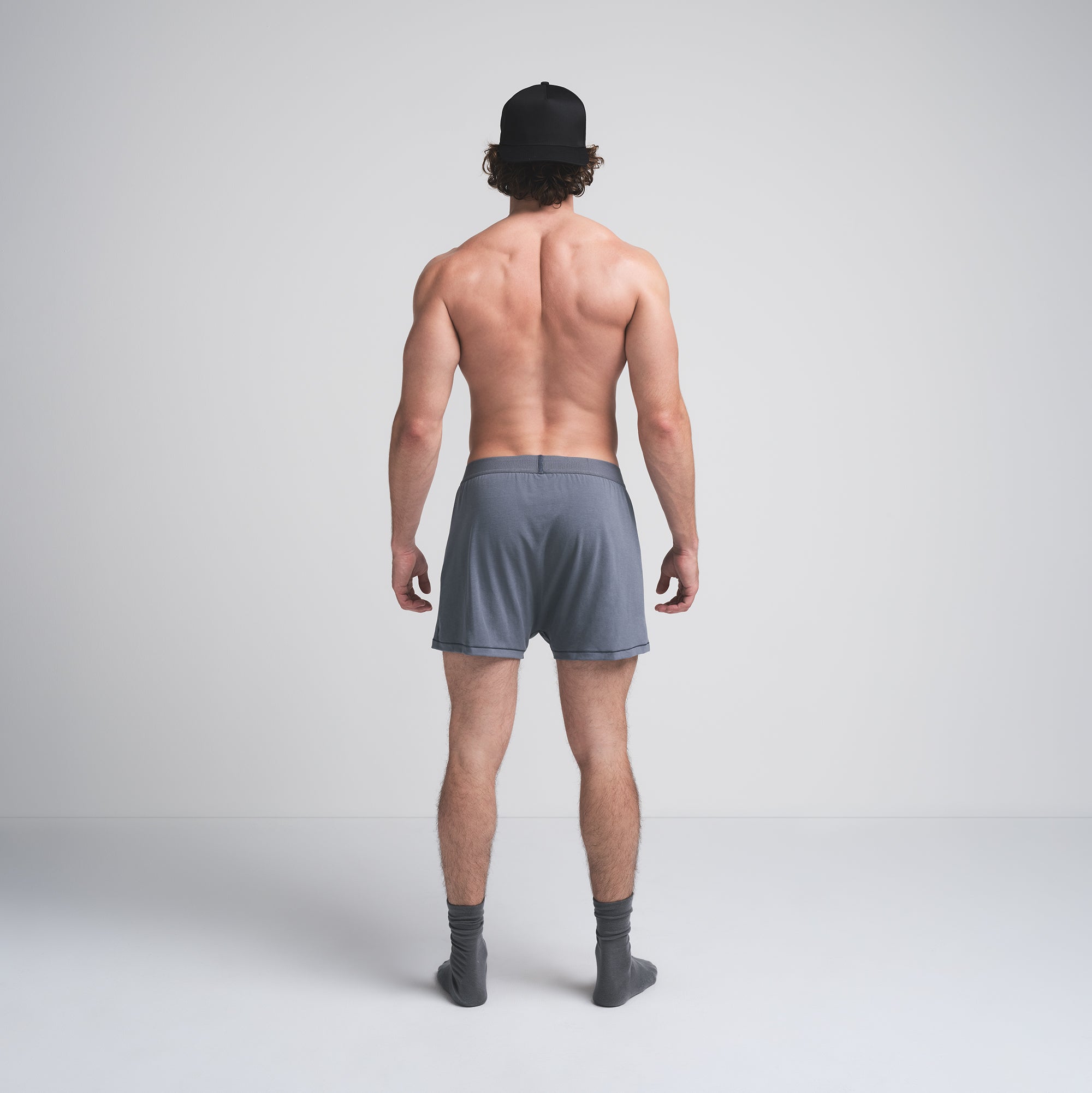 SKIMS COTTON MENS KNIT BOXER | STEEL BLUE - Image 3