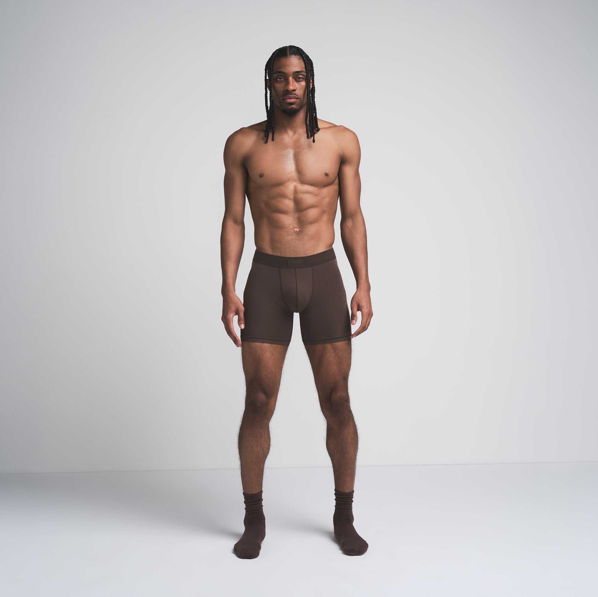 SKIMS COTTON MENS 5" BOXER BRIEF 5-PACK | DARK SEPIA ONYX MULTI - Image 2