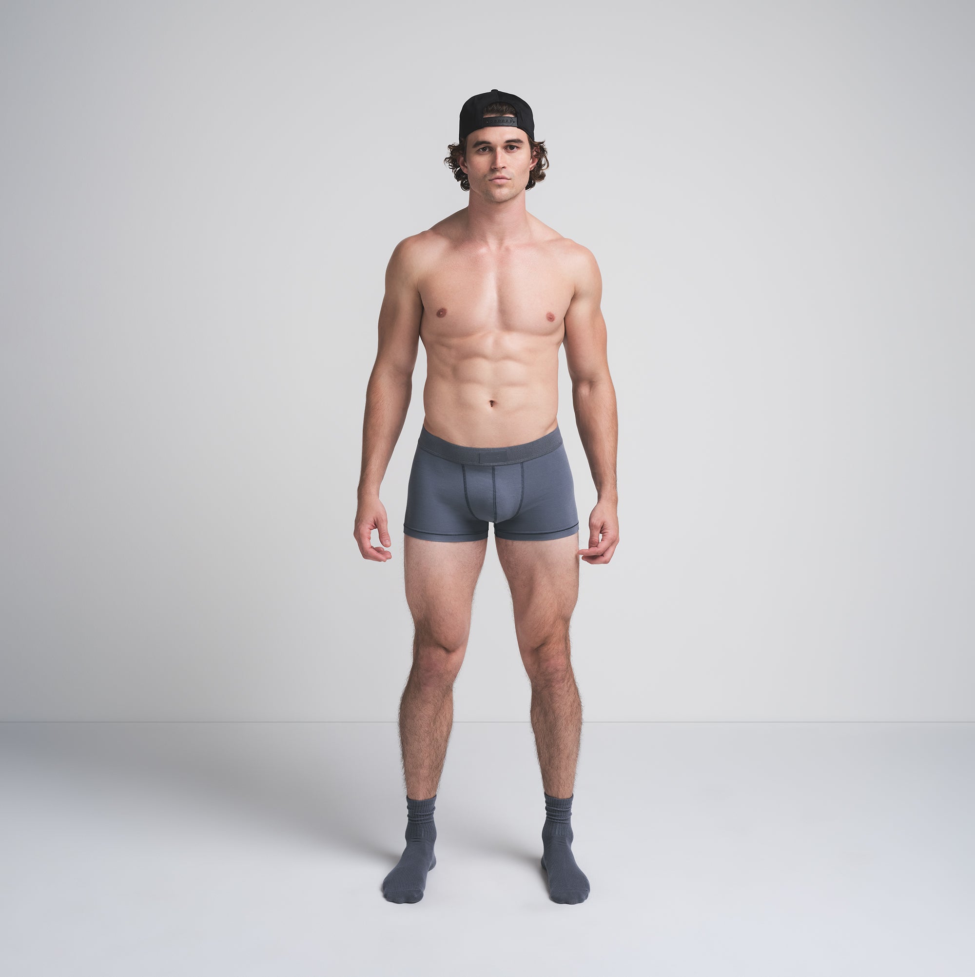 SKIMS COTTON MENS TRUNK | STEEL BLUE