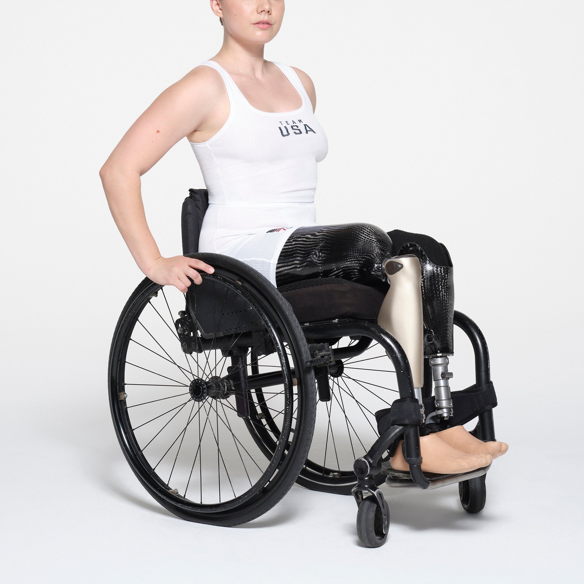 SKIMS FOR TEAM USA COTTON RIB PARALYMPIC BOXER | WHITE - Image 2