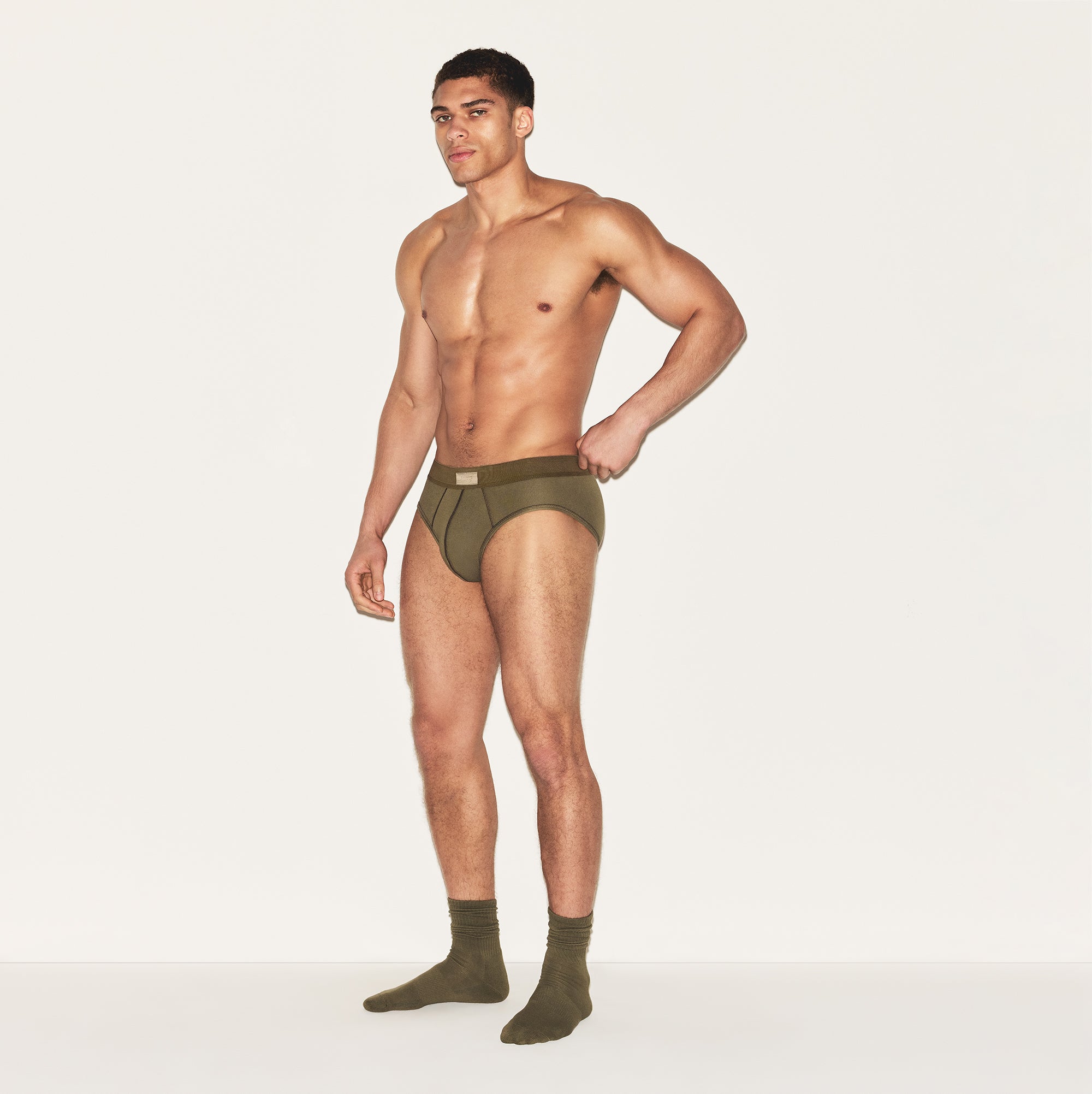 SKIMS COTTON MENS BRIEF 3-PACK | ARMY MULTI - Image 2